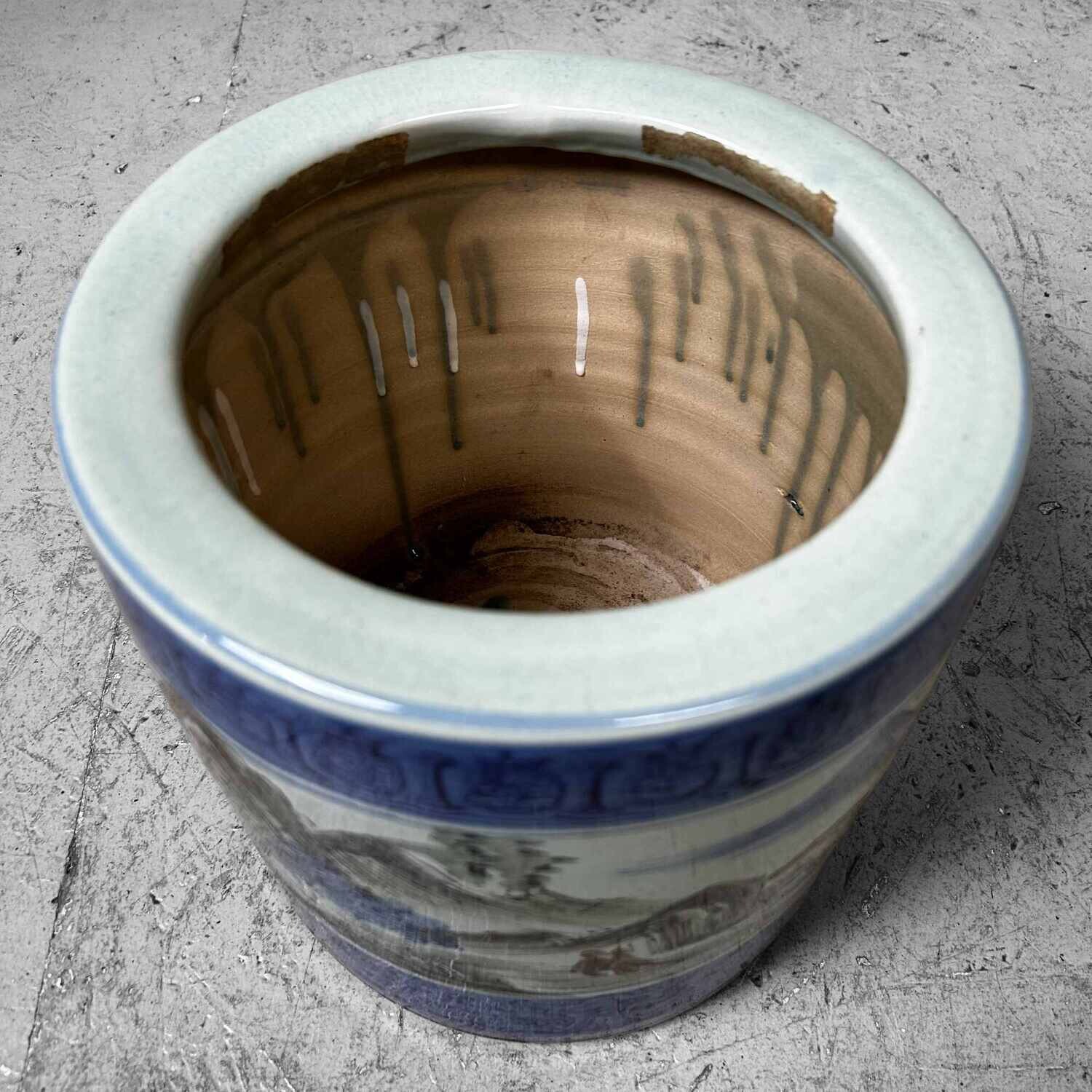 Porseleinen Hibachi, Japan, vroege Shōwa-periode.