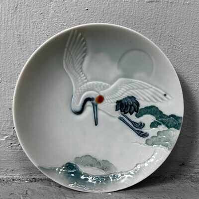 Japanese Porcelain Plate 'Crane', 1938.