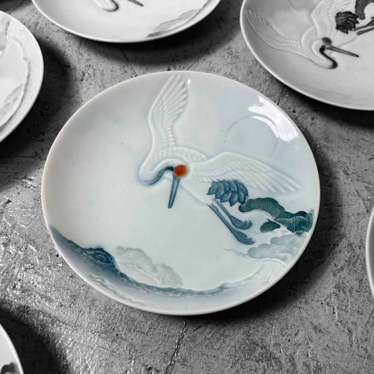 Japans Porseleinen Bord 'Kraanvogel', 1938.