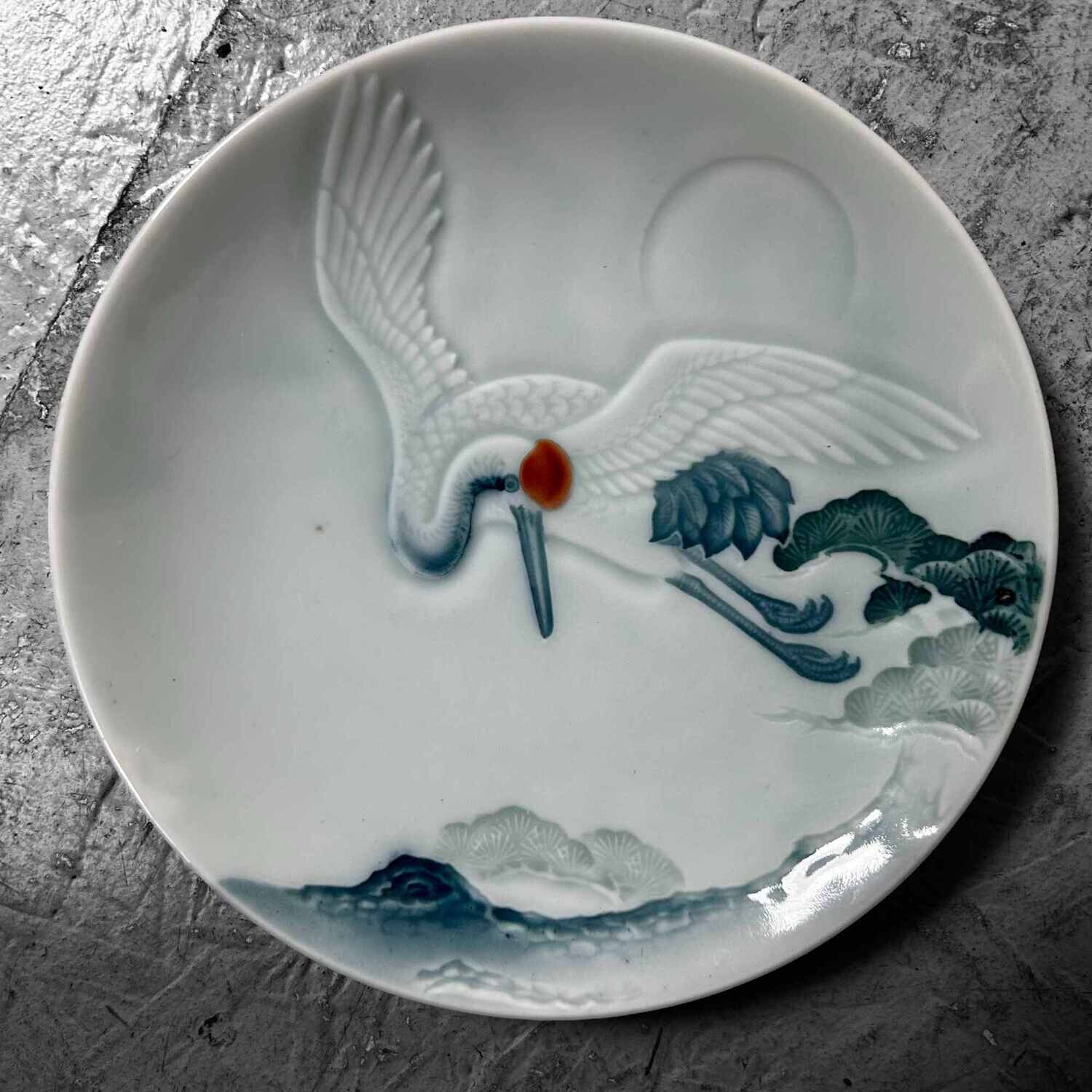 Japans Porseleinen Bord 'Kraanvogel', 1938.