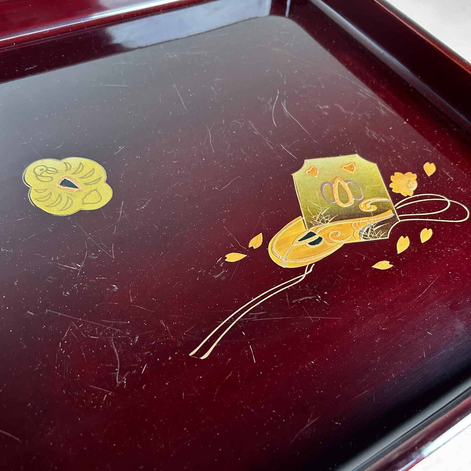 Houten Lakwerk Maki-e Japans Dienblad, Taishō-periode.