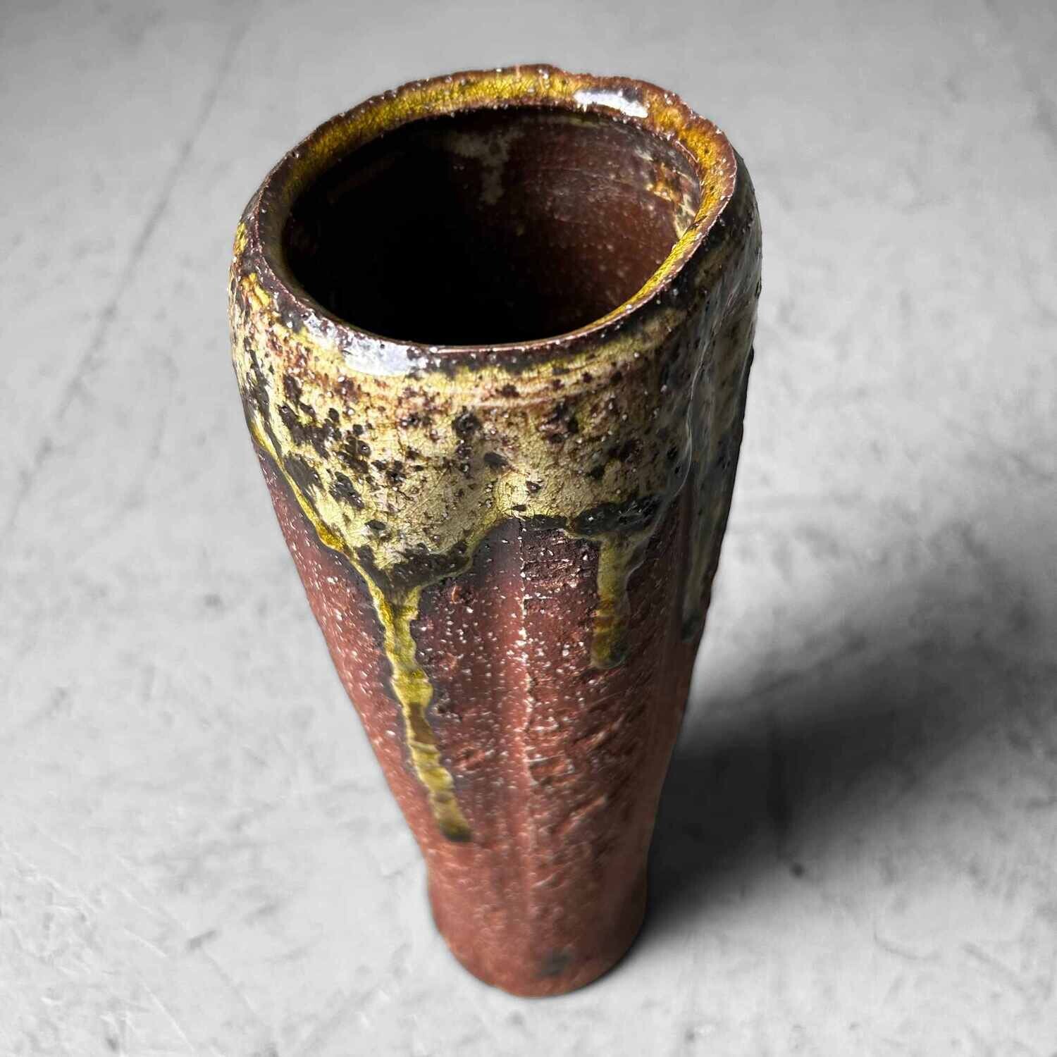 Mid-Century Earthenware Ikebana Flower Vase, Japan.