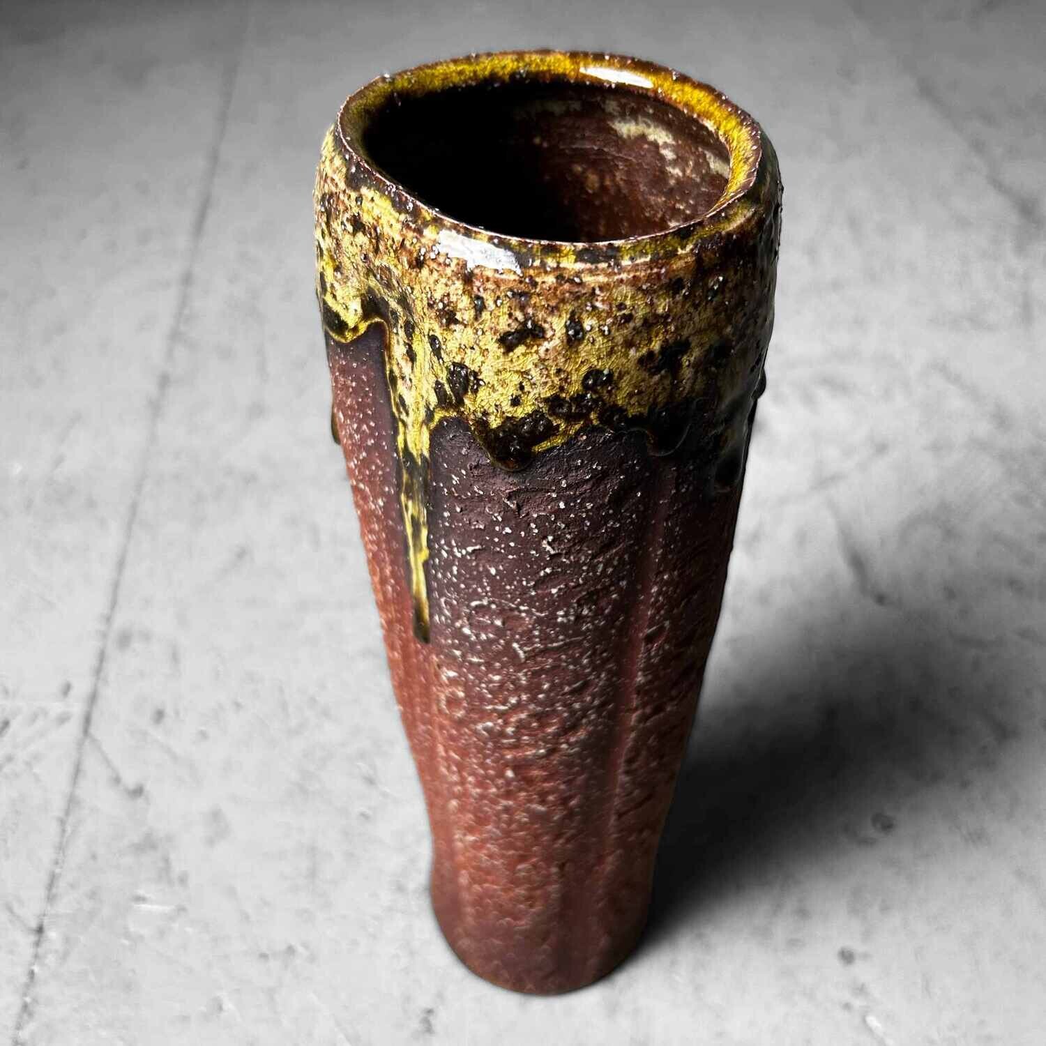 Mid-Century Earthenware Ikebana Flower Vase, Japan.