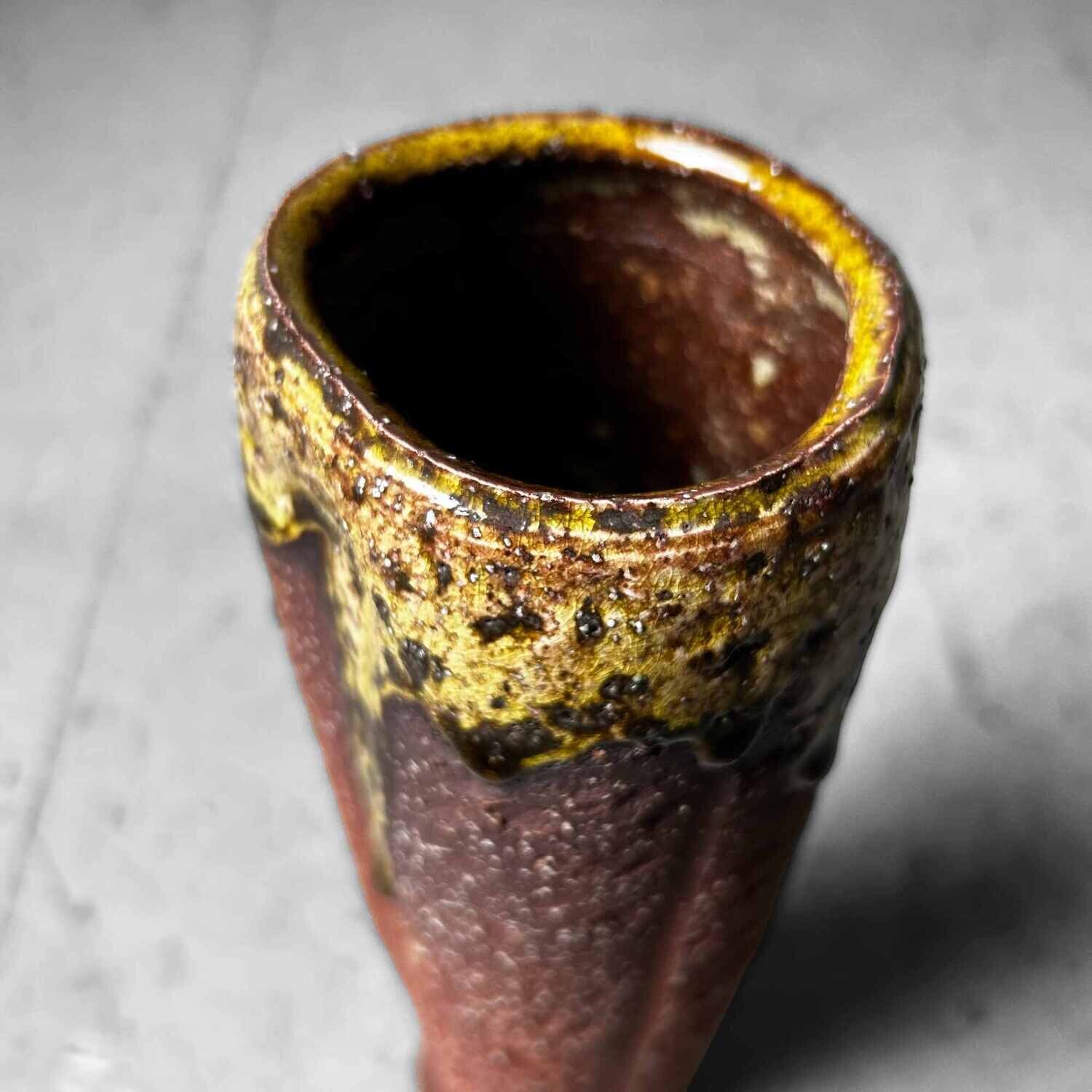 Mid-Century Earthenware Ikebana Flower Vase, Japan.
