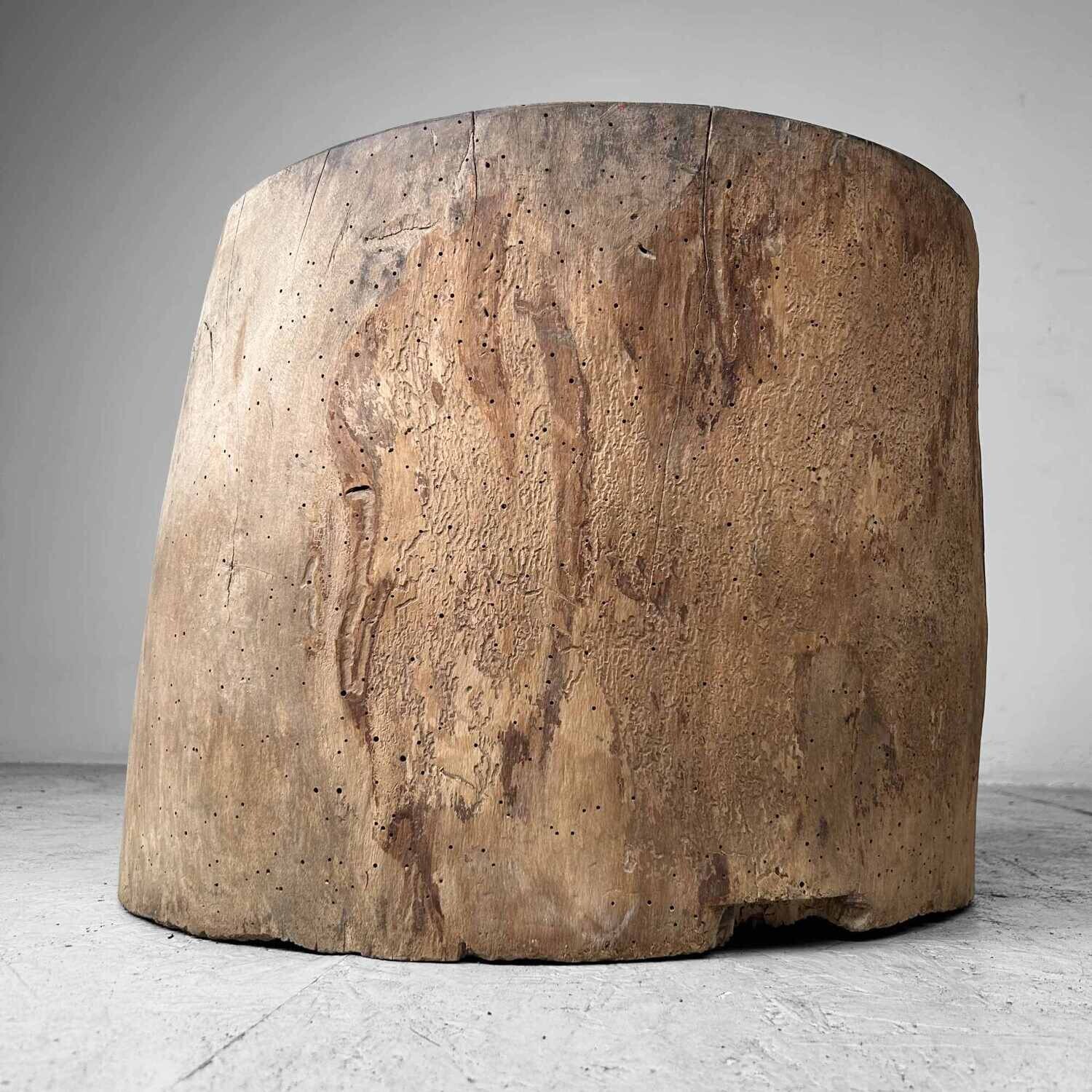 Japanese Mochi-Tsuki Usu, Antique Rice Mortar, late Meiji period.