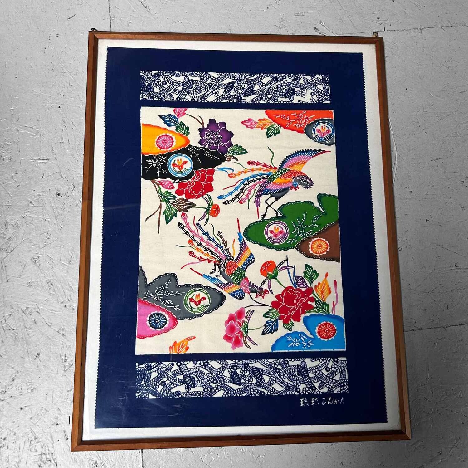 Bingata Okinawan Ryukyu Textiel, jaren '60, Japan.