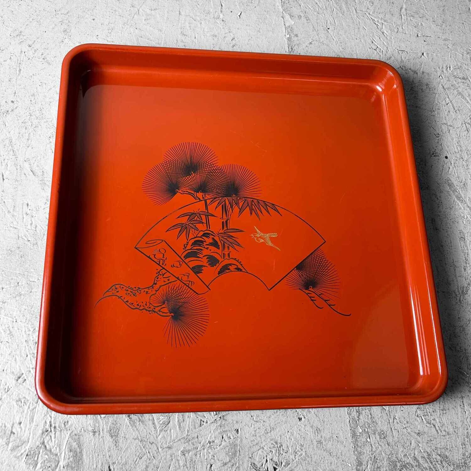 Urushi Wooden Lacquer Tray, Shōwa Period, Japan.