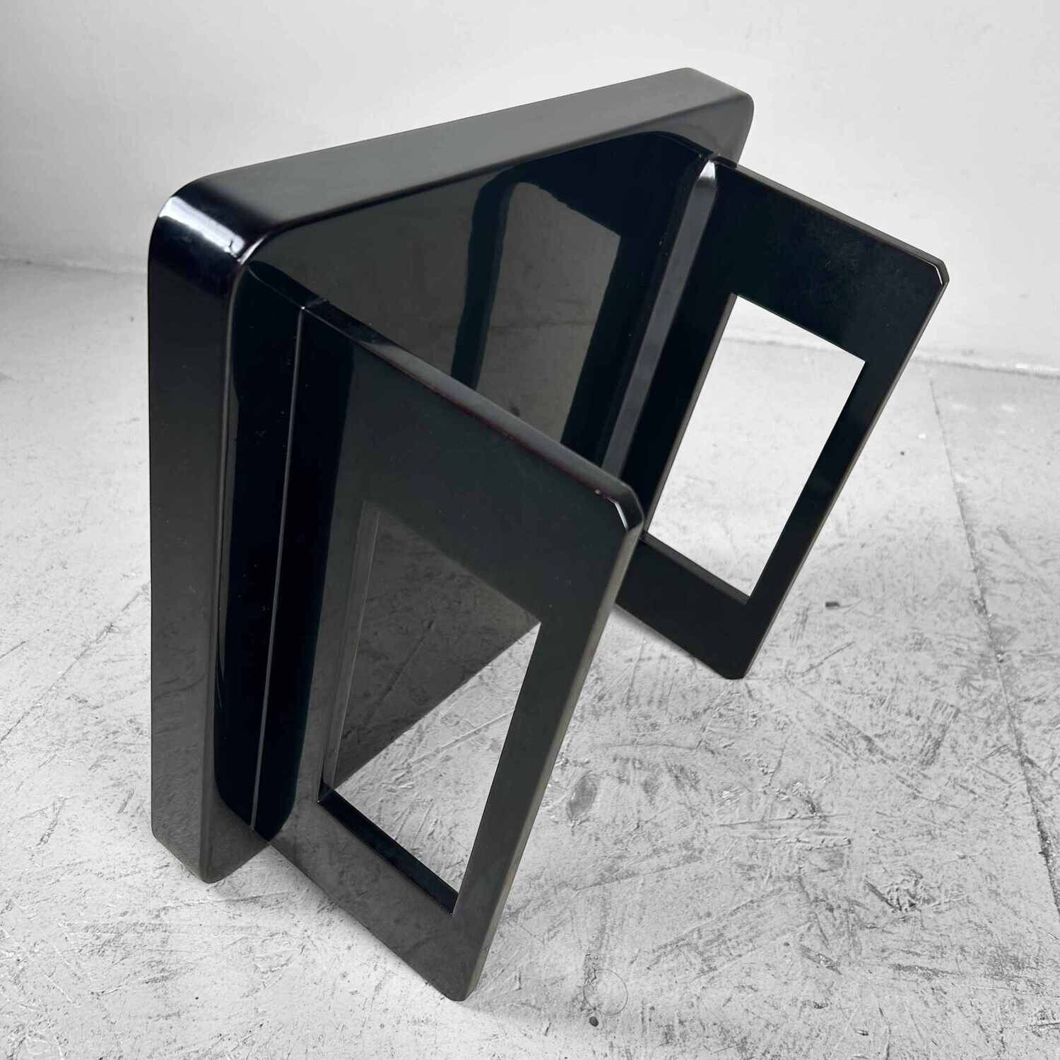 Set (5) Urushi Lakwerk Serveertafels, Taishō-periode, Japan.