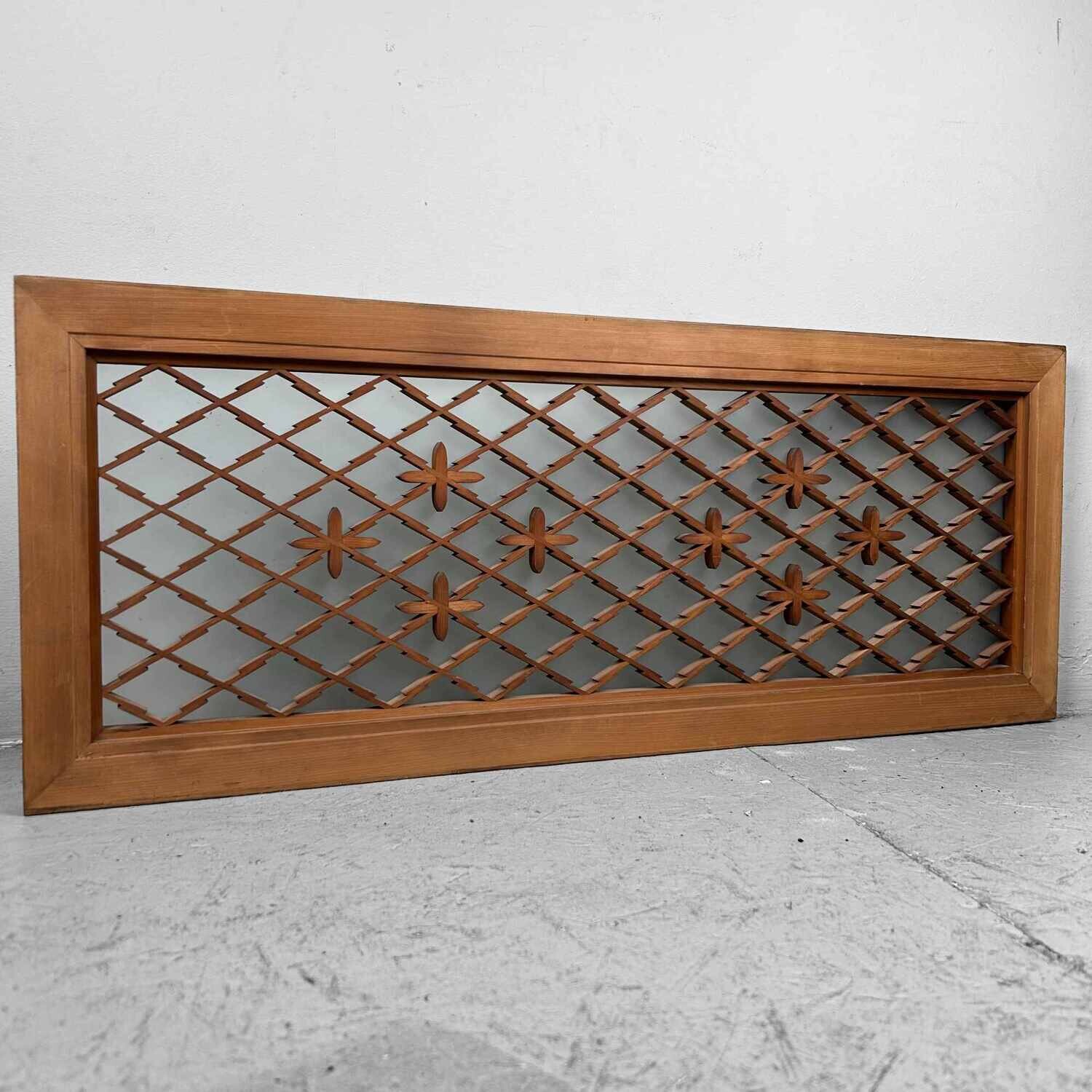 Kumiko 組子 Ranma Melkglas Muurdecoratie, Shōwa, Japan.