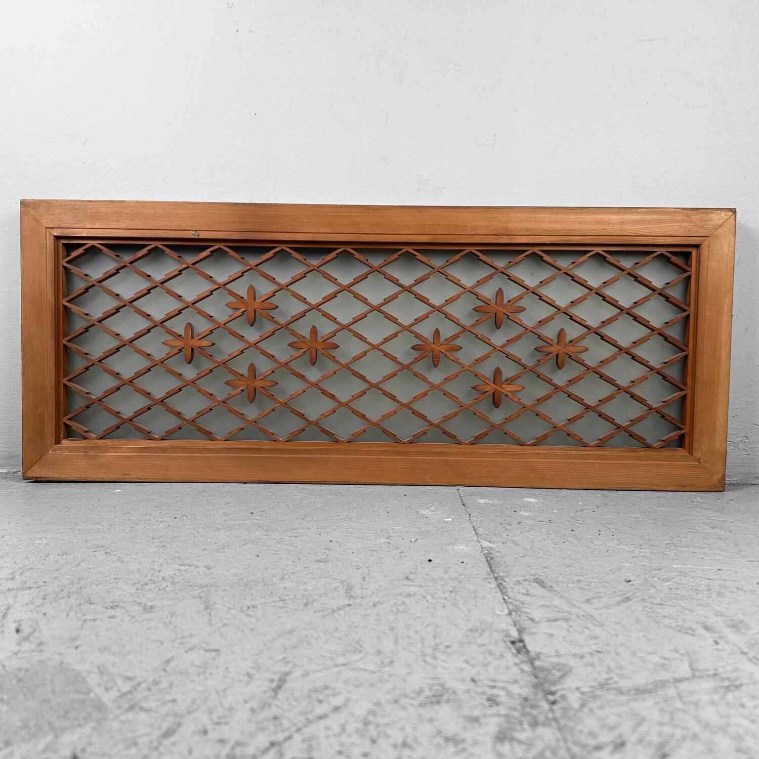 Kumiko 組子 Ranma Melkglas Muurdecoratie, Shōwa, Japan.