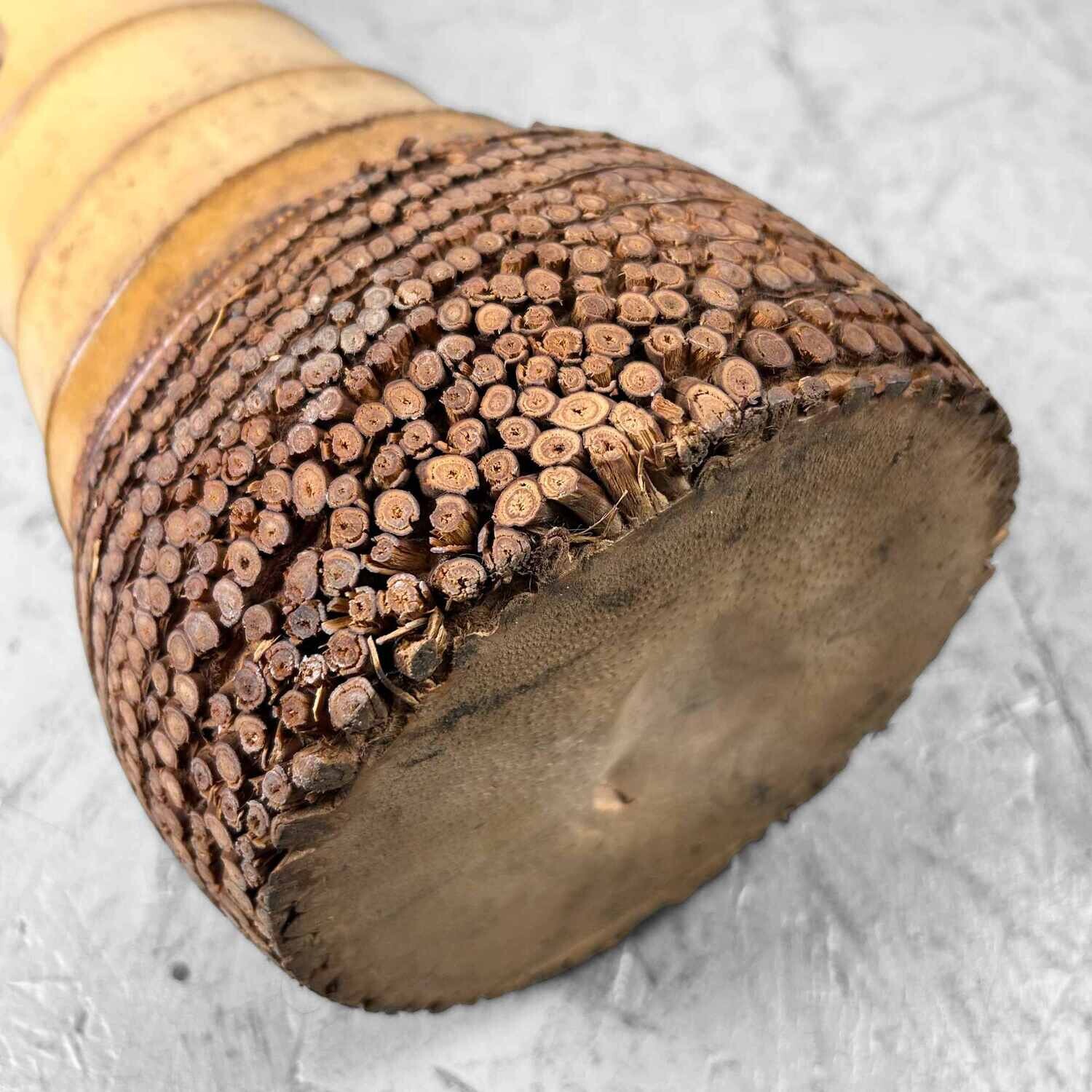 Mid-century bamboo Ikebana "Ni-Ju-Giri" vase, circa 1950s, from Japan.