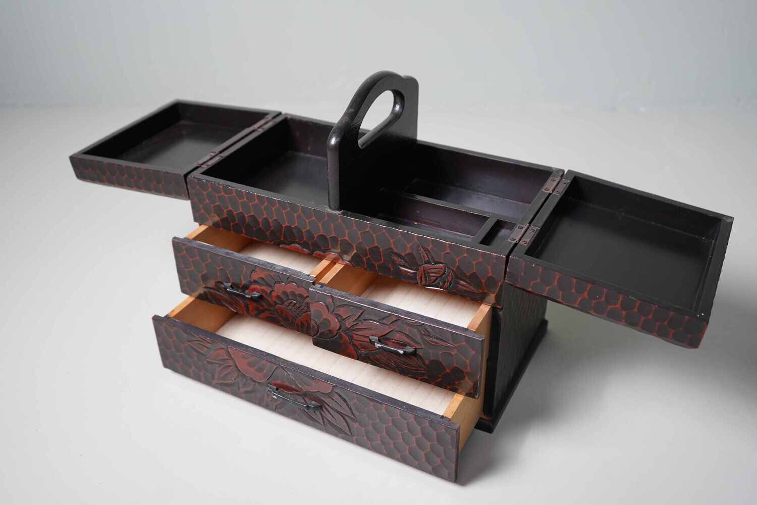 Haribako 'Kamakura Bori' Sewing Box 針 箱, Japan, 1960s.