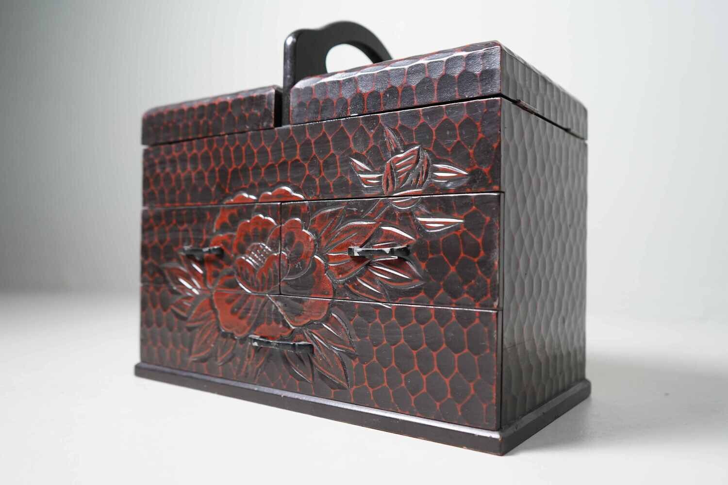 Haribako 'Kamakura Bori' Sewing Box 針 箱, Japan, 1960s.