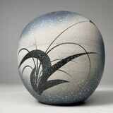 Unique Ceramic Ikebana Vase, Shigaraki Sansai, 1950s, Japan.