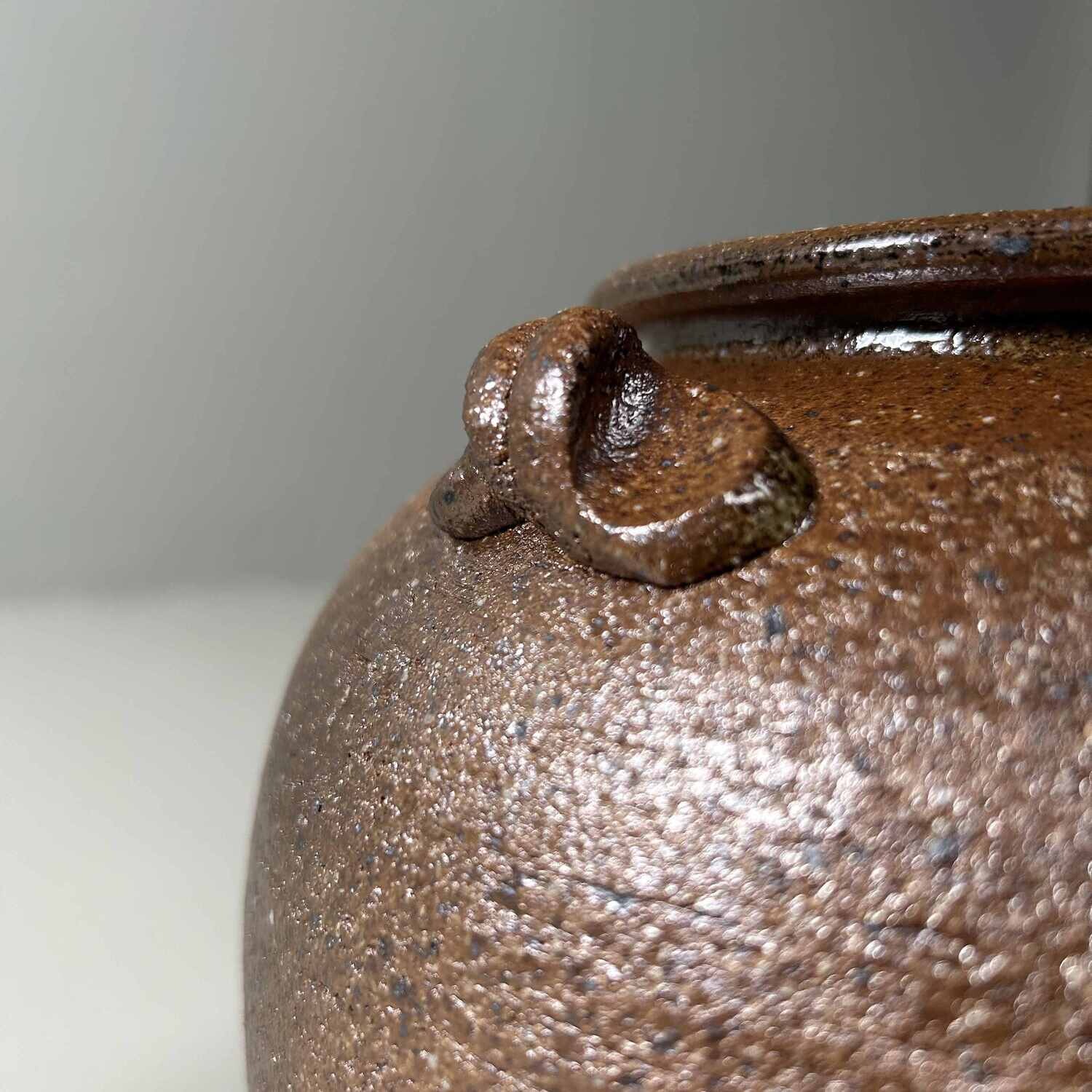 Shigaraki Yaki Ikebana Flower Vase, Akiyama, Japan.