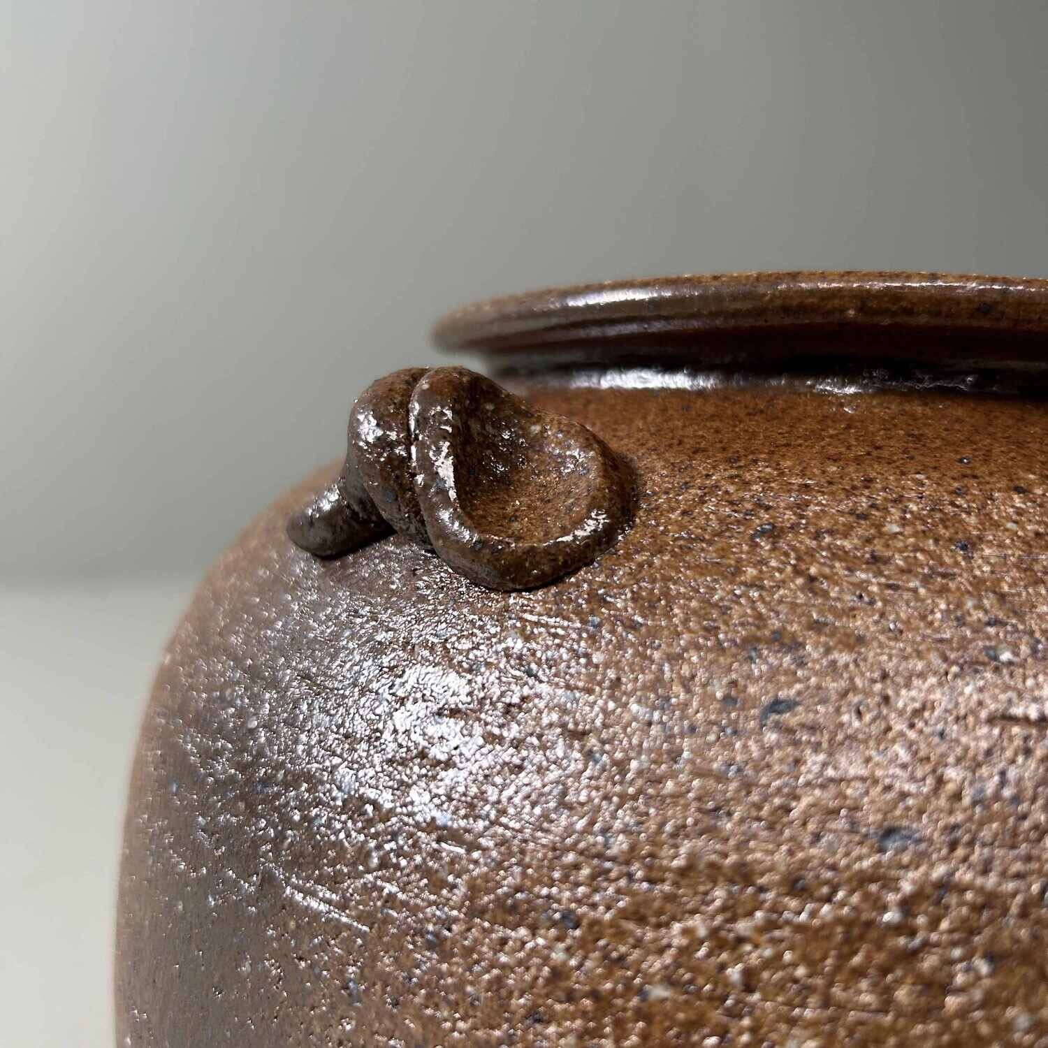 Shigaraki Yaki Ikebana Flower Vase, Akiyama, Japan.