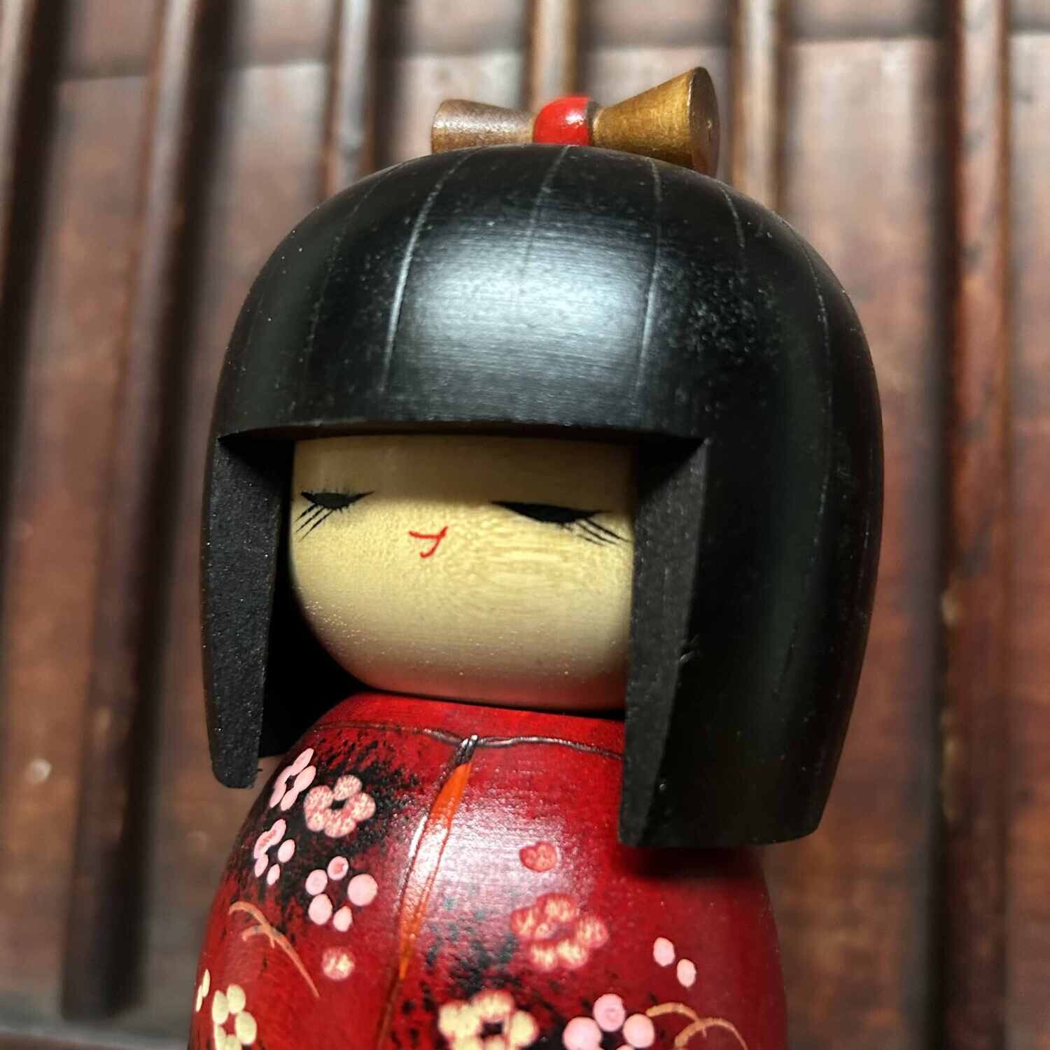 Creatieve Vintage Sakura Kokeshi door Kishi Sadao 岸 貞男, Japan.