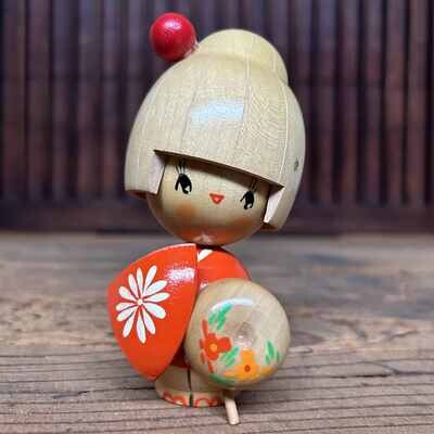 Cute Vintage Kokeshi by Ishida Waichi, Japan.