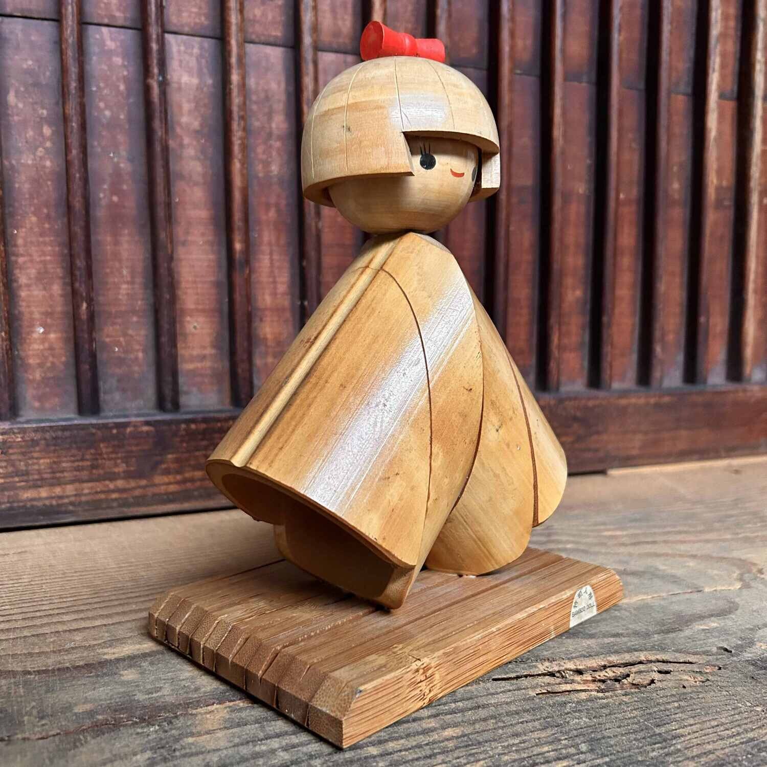 Vintage Bamboo Doll Kokeshi, Japan.