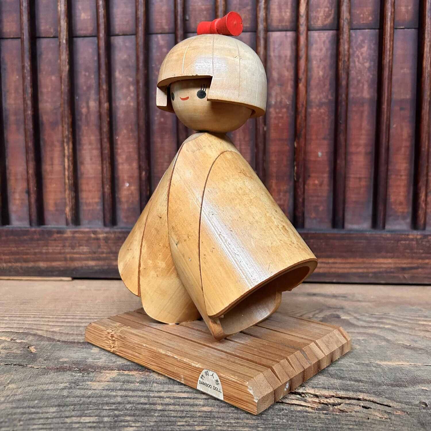 Vintage Bamboo Doll Kokeshi, Japan.