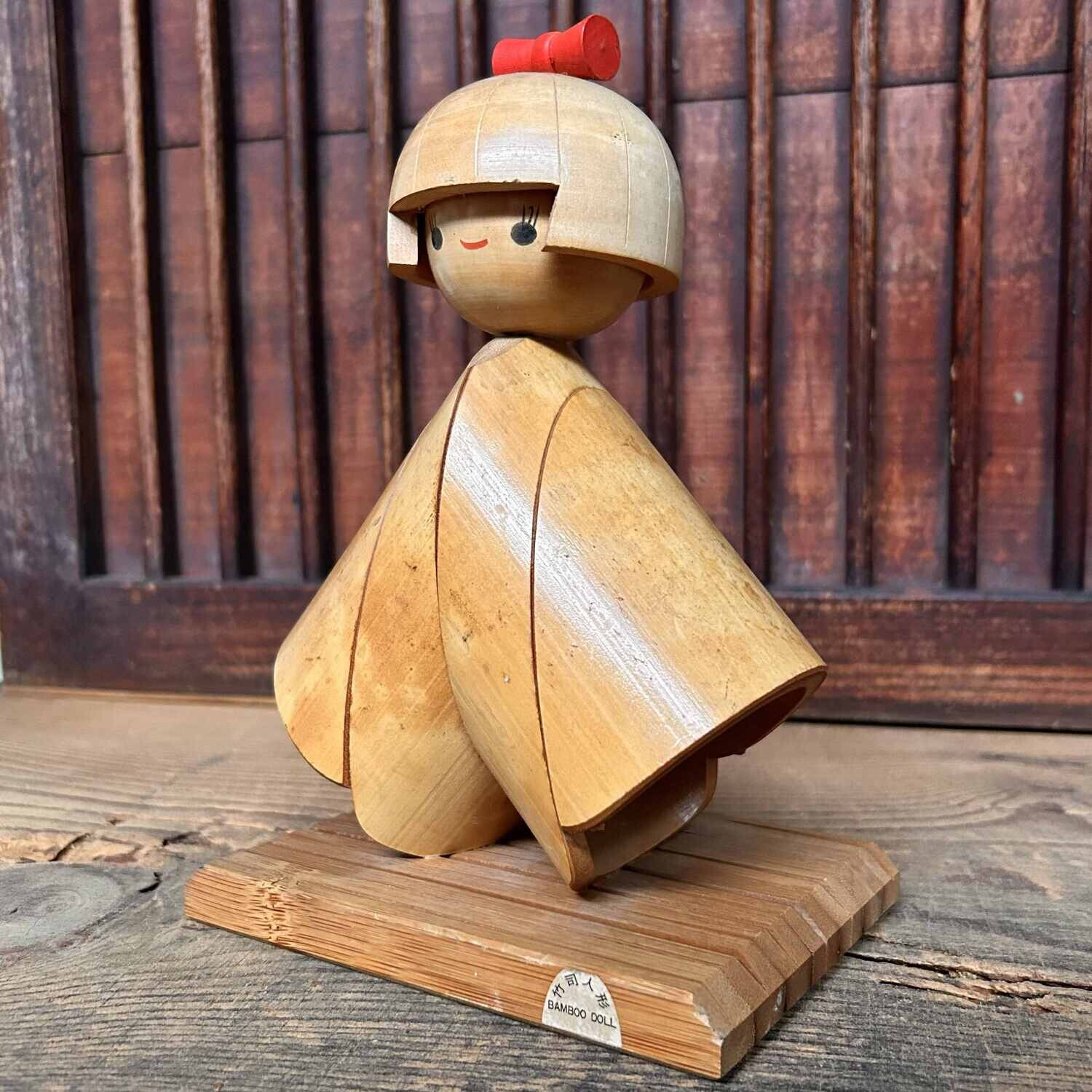 Vintage Bamboo Doll Kokeshi, Japan.