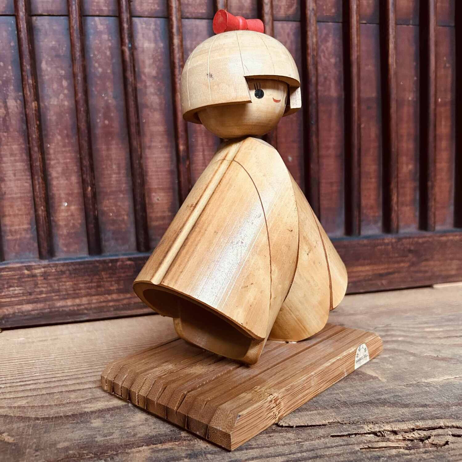 Vintage Bamboo Doll Kokeshi, Japan.