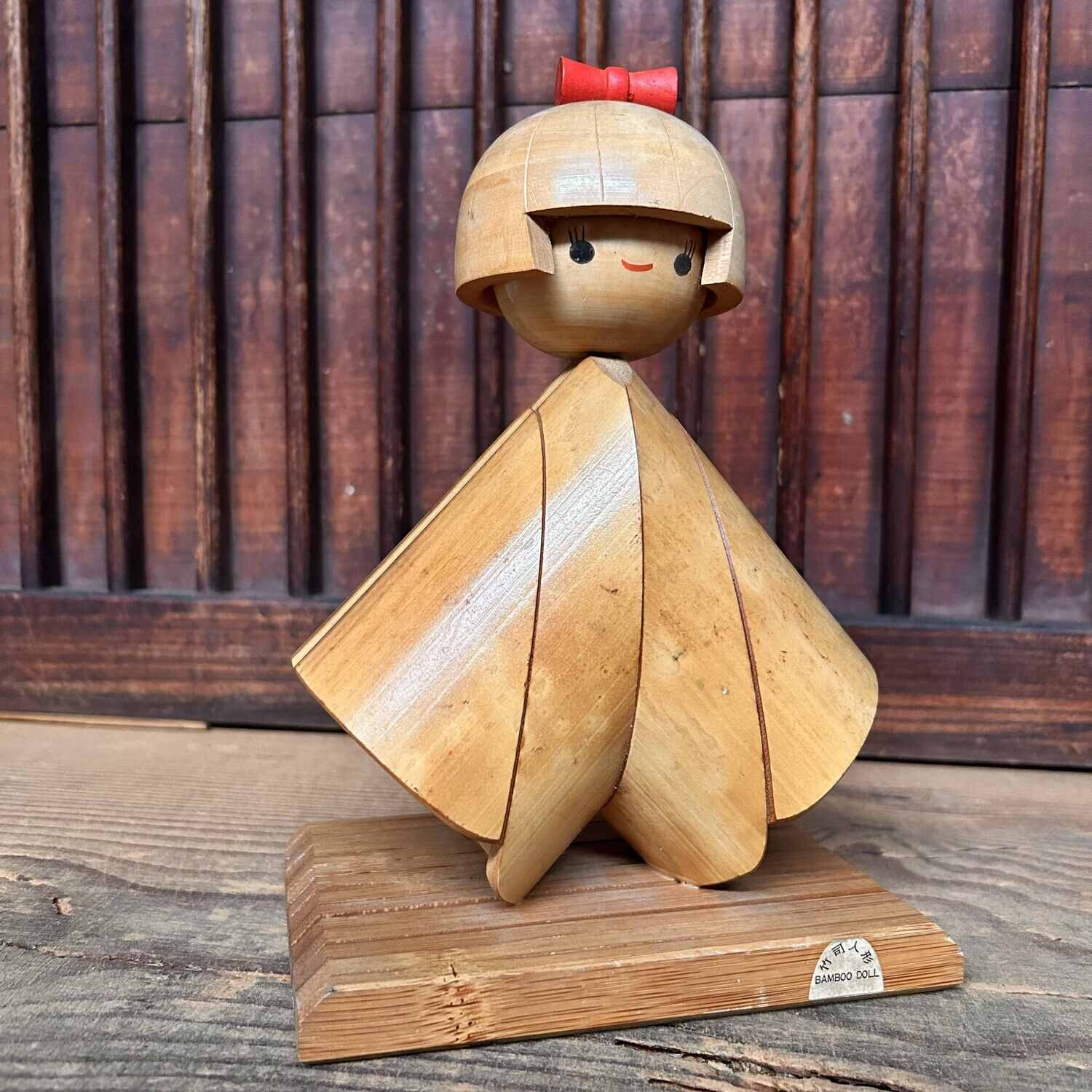 Vintage Bamboo Doll Kokeshi, Japan.