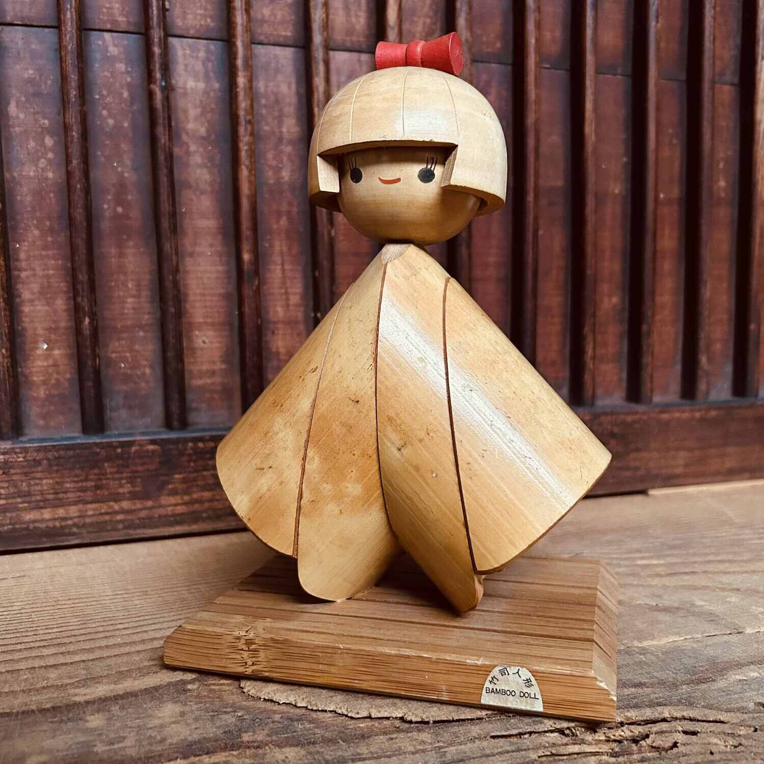 Vintage Bamboo Doll Kokeshi, Japan.