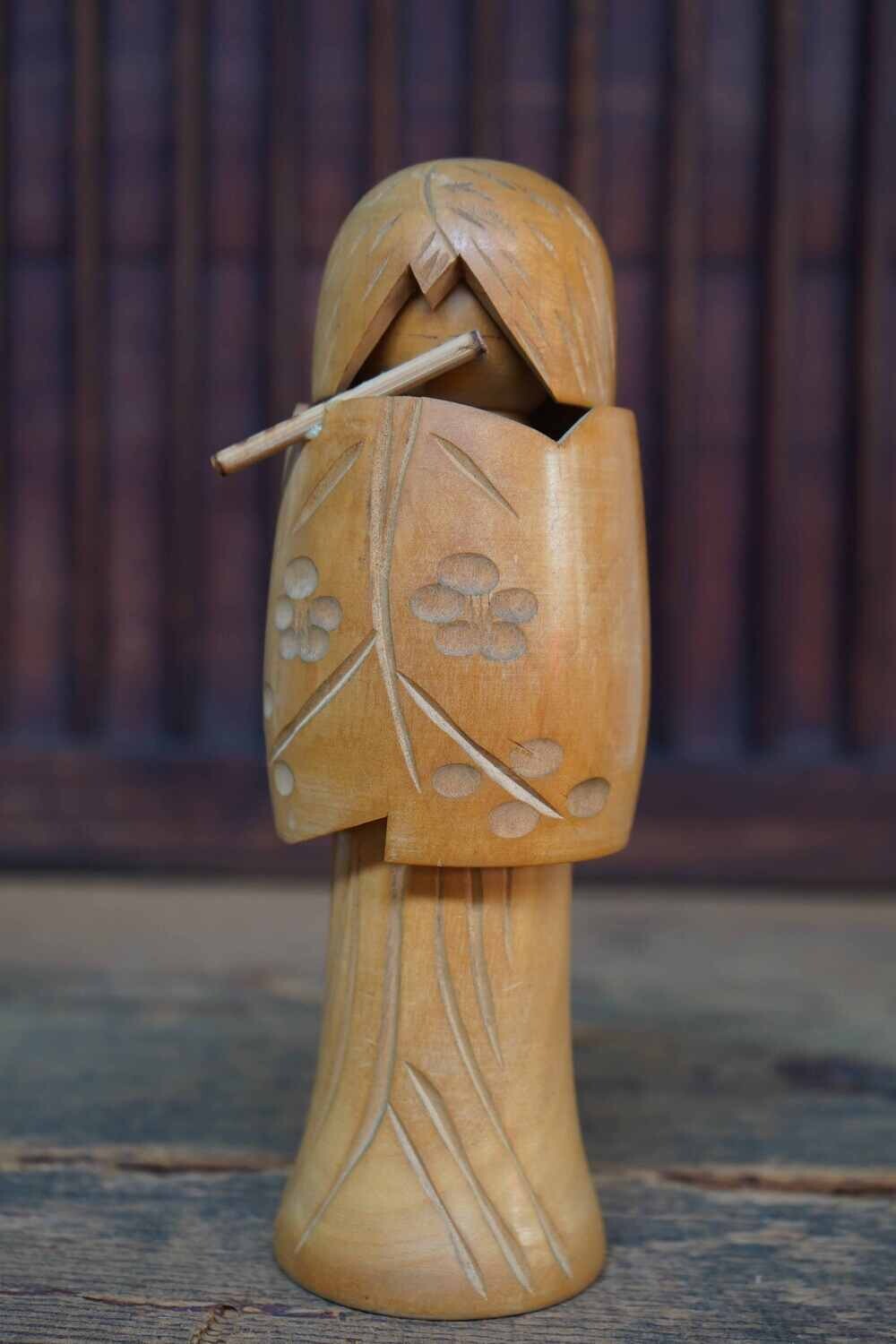 Vintage Sosaku Kokeshi, 'Kagamijishi' door Miyashita Hajime, Japan.