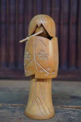 Vintage Sosaku Kokeshi, 'Kagamijishi' by Miyashita Hajime, Japan.