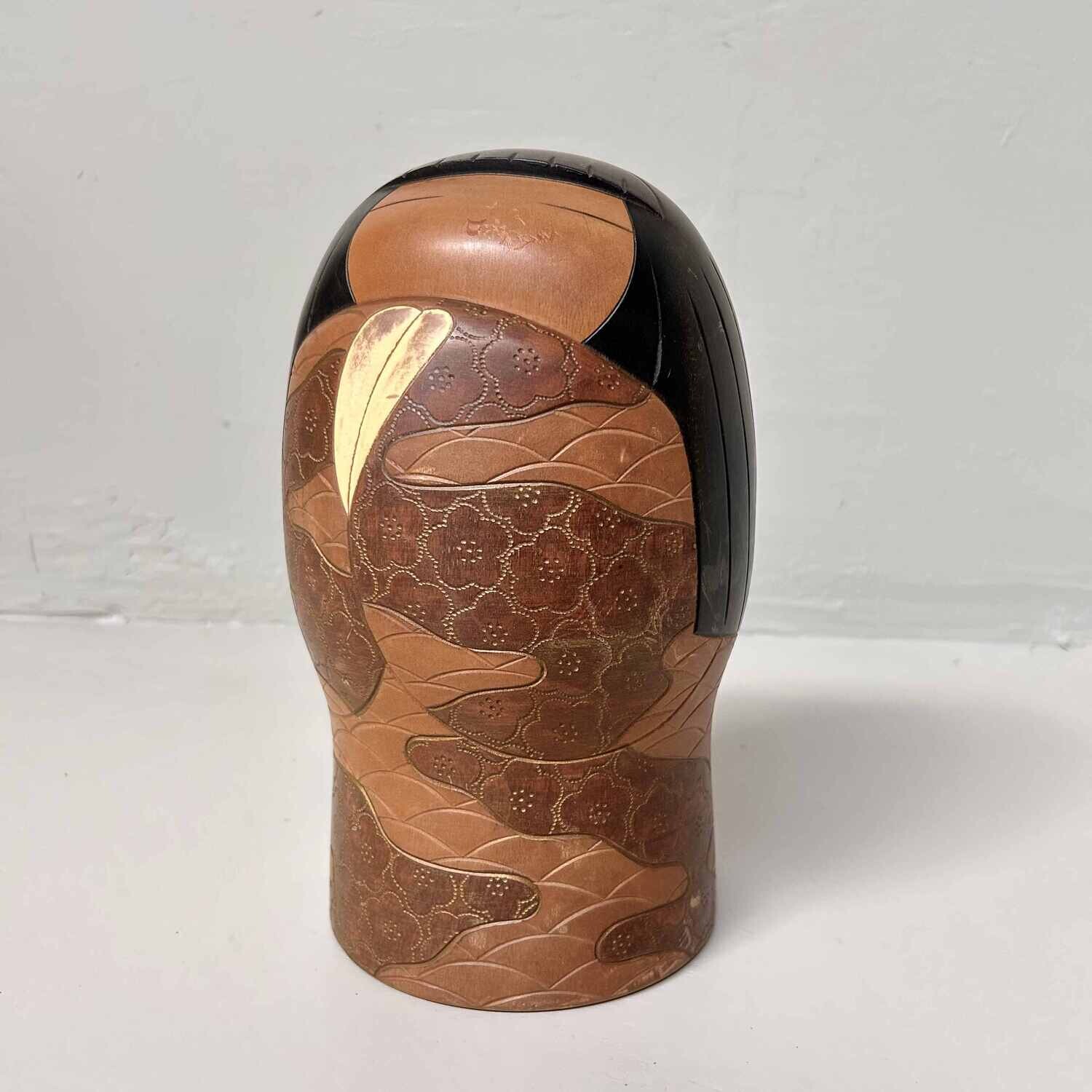 Vintage Sosaku Kokeshi door Yoshida Takashi 吉田 多加志, 'Hanakasumi / Mist of Flowers', Japan.