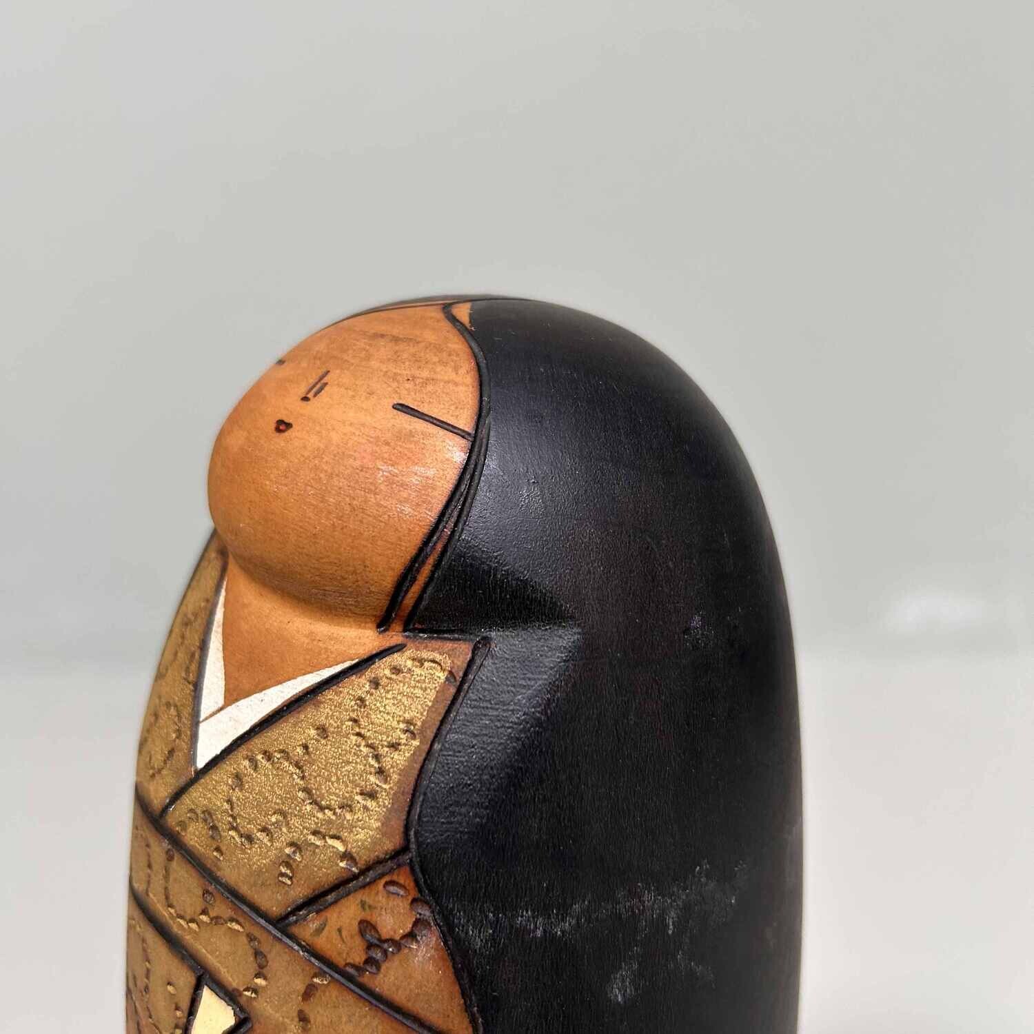Zeldzame Vintage Sosaku Kokeshi door Inosuke Kobayashi, Japan.