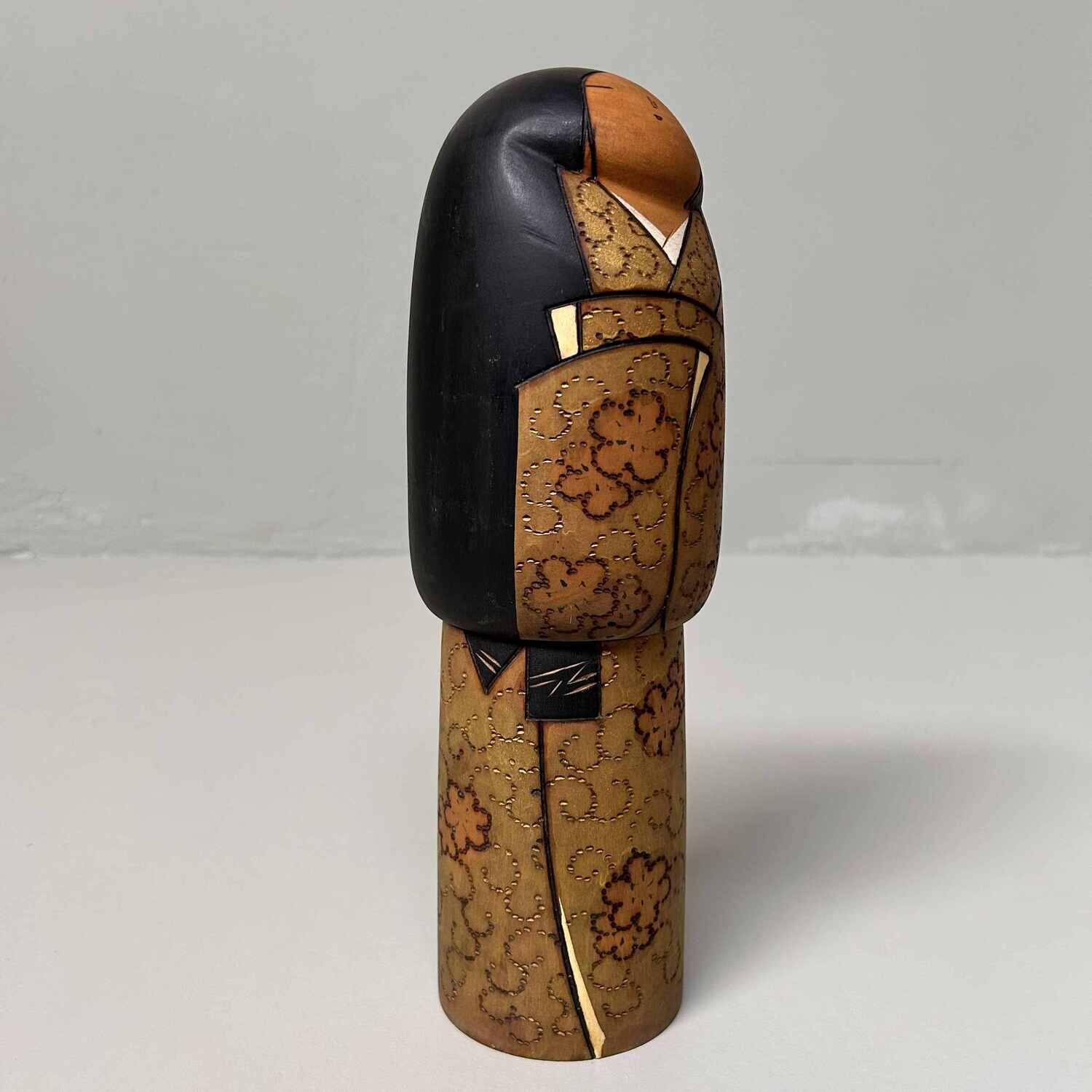 Zeldzame Vintage Sosaku Kokeshi door Inosuke Kobayashi, Japan.