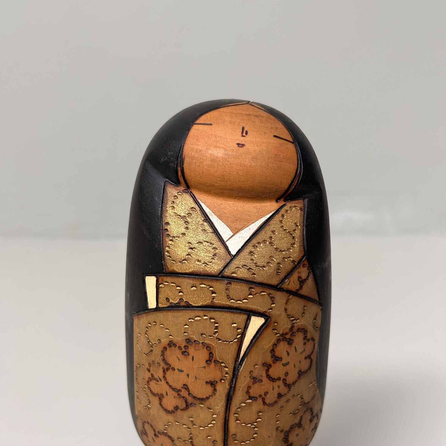 Zeldzame Vintage Sosaku Kokeshi door Inosuke Kobayashi, Japan.