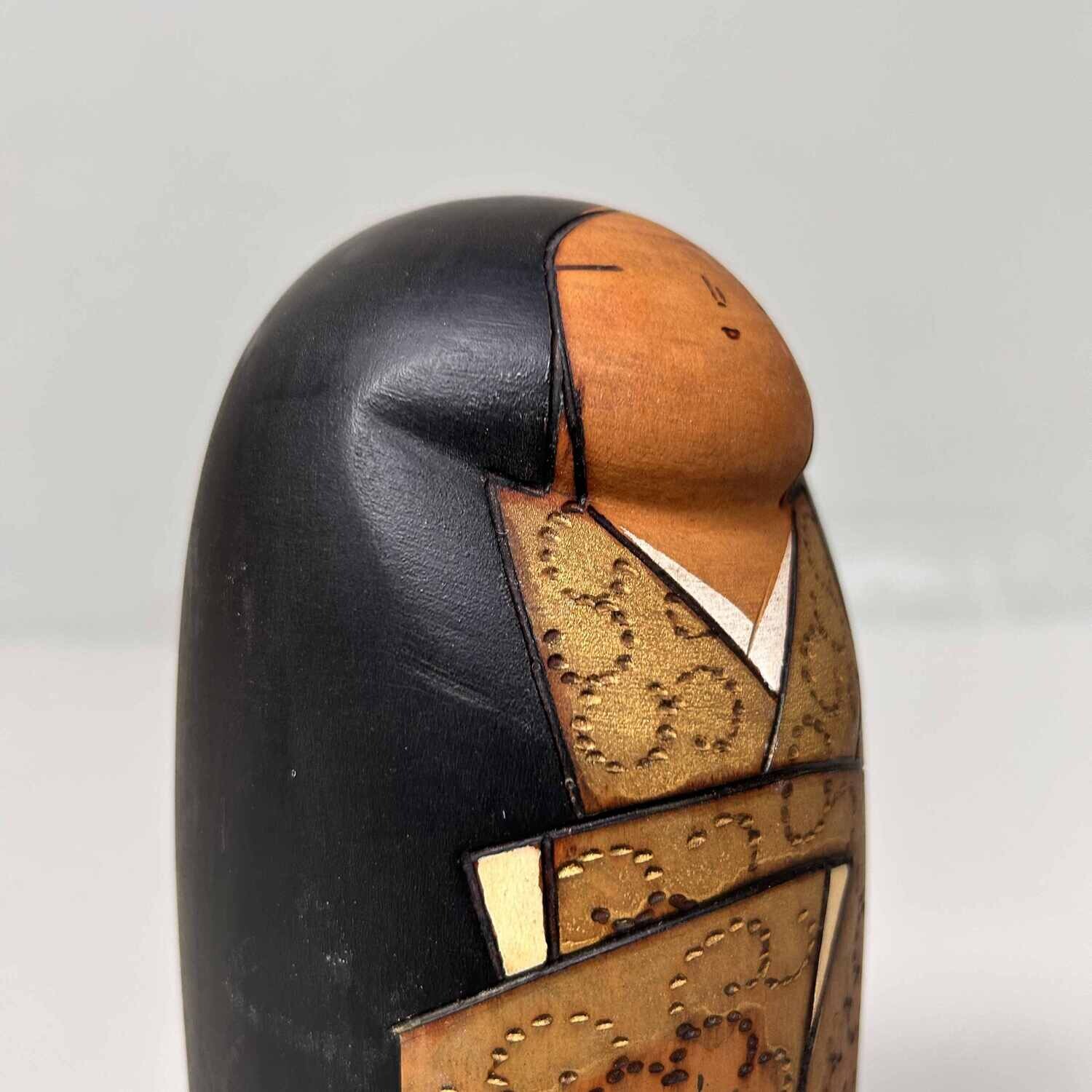 Zeldzame Vintage Sosaku Kokeshi door Inosuke Kobayashi, Japan.