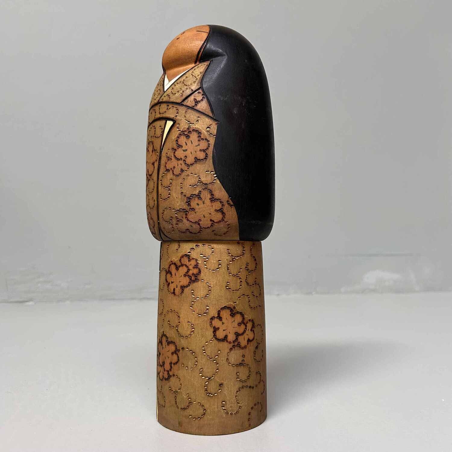 Zeldzame Vintage Sosaku Kokeshi door Inosuke Kobayashi, Japan.