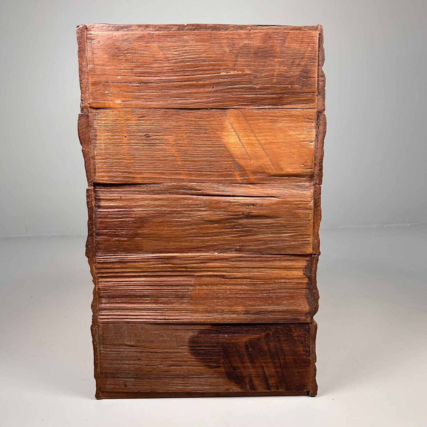Brutalistische Houten Japanse Ladekast, Shōwa-periode.