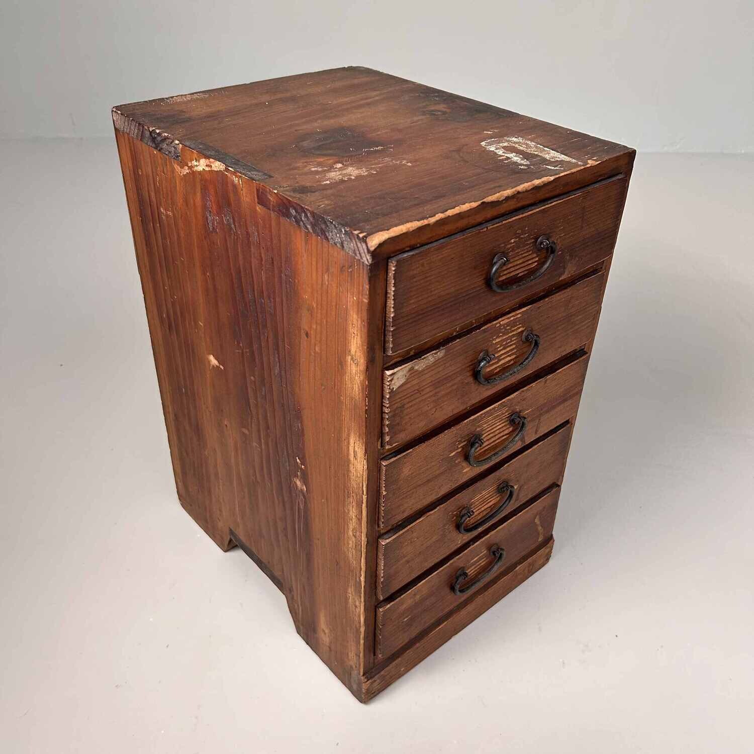 Antique Japanese Wooden Drawer Cabinet, 1920s-1930s.