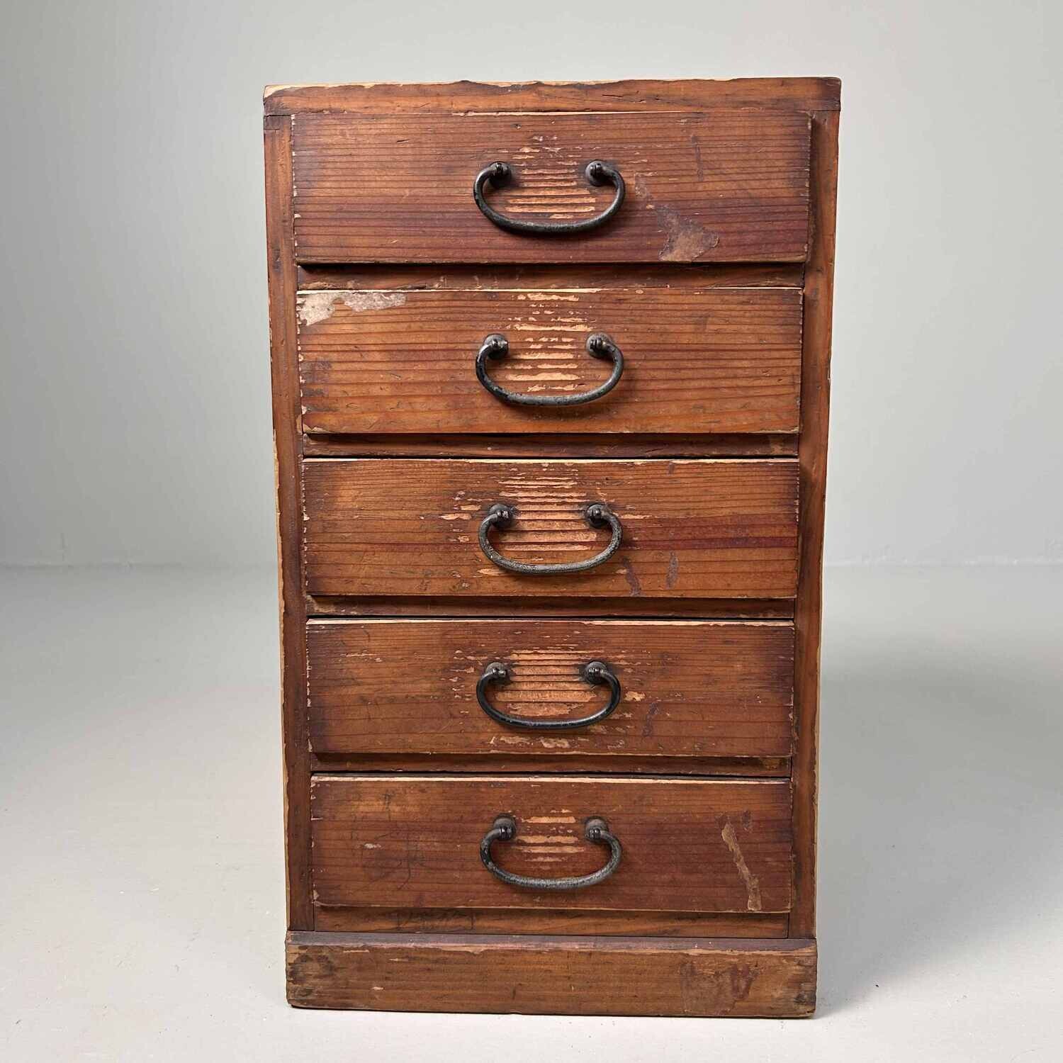 Antique Japanese Wooden Drawer Cabinet, 1920s-1930s.