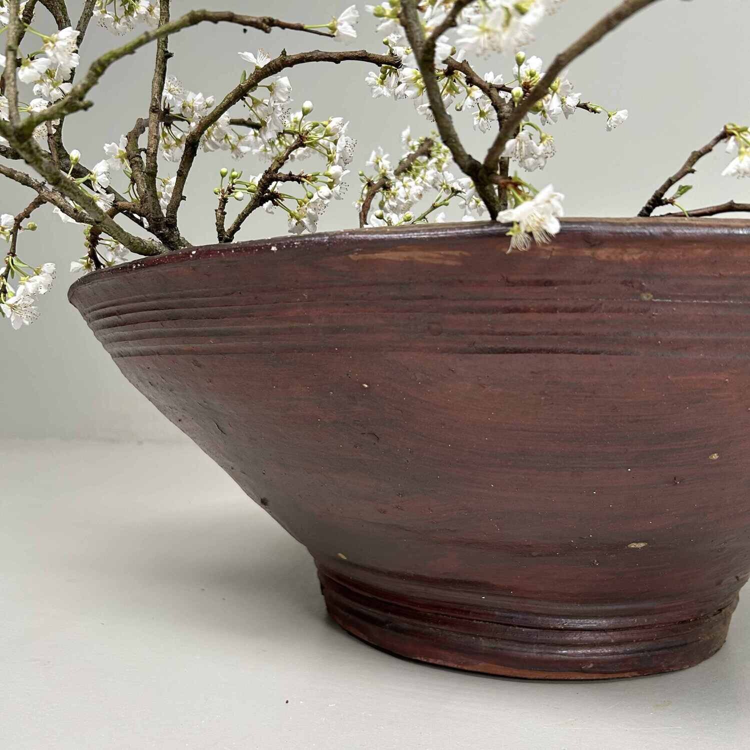 Large Organic Ikebana Planter, Bizen Pottery, Japan.