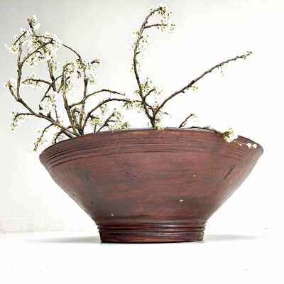 Large Organic Ikebana Planter, Bizen Pottery, Japan.