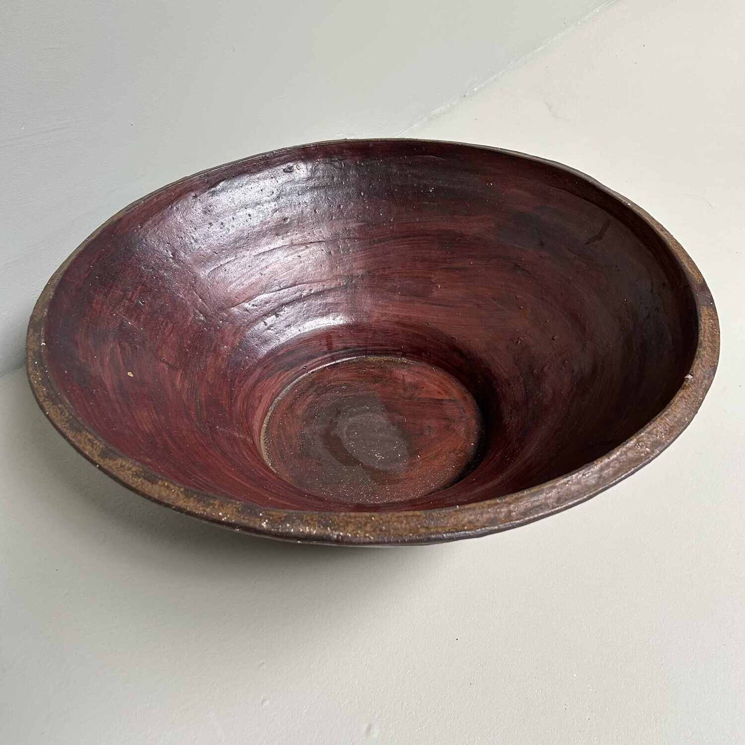 Large Organic Ikebana Planter, Bizen Pottery, Japan.