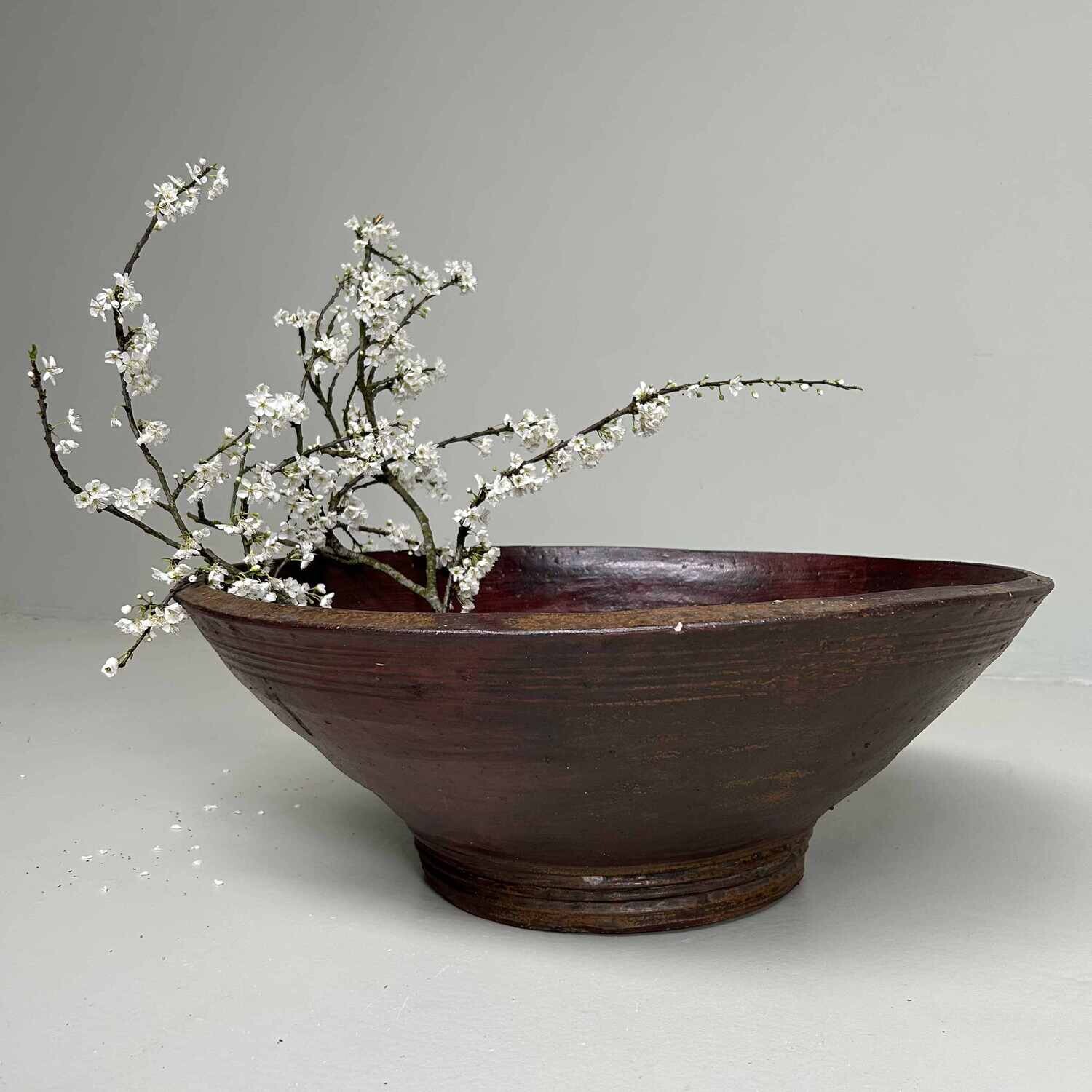 Large Organic Ikebana Planter, Bizen Pottery, Japan.