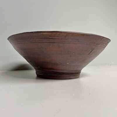 Grote Organische Ikebana Plantenschaal, Bizen Aardewerk, Japan.