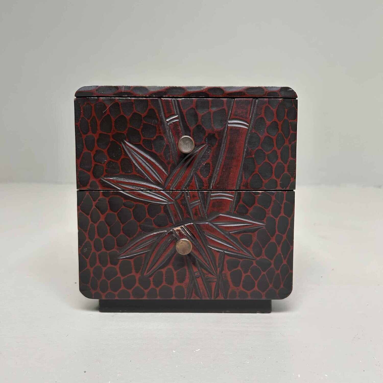 Kamakura Bori Haribako 針 箱  'Bamboo' Tansu Sewing Cabinet, Japan.