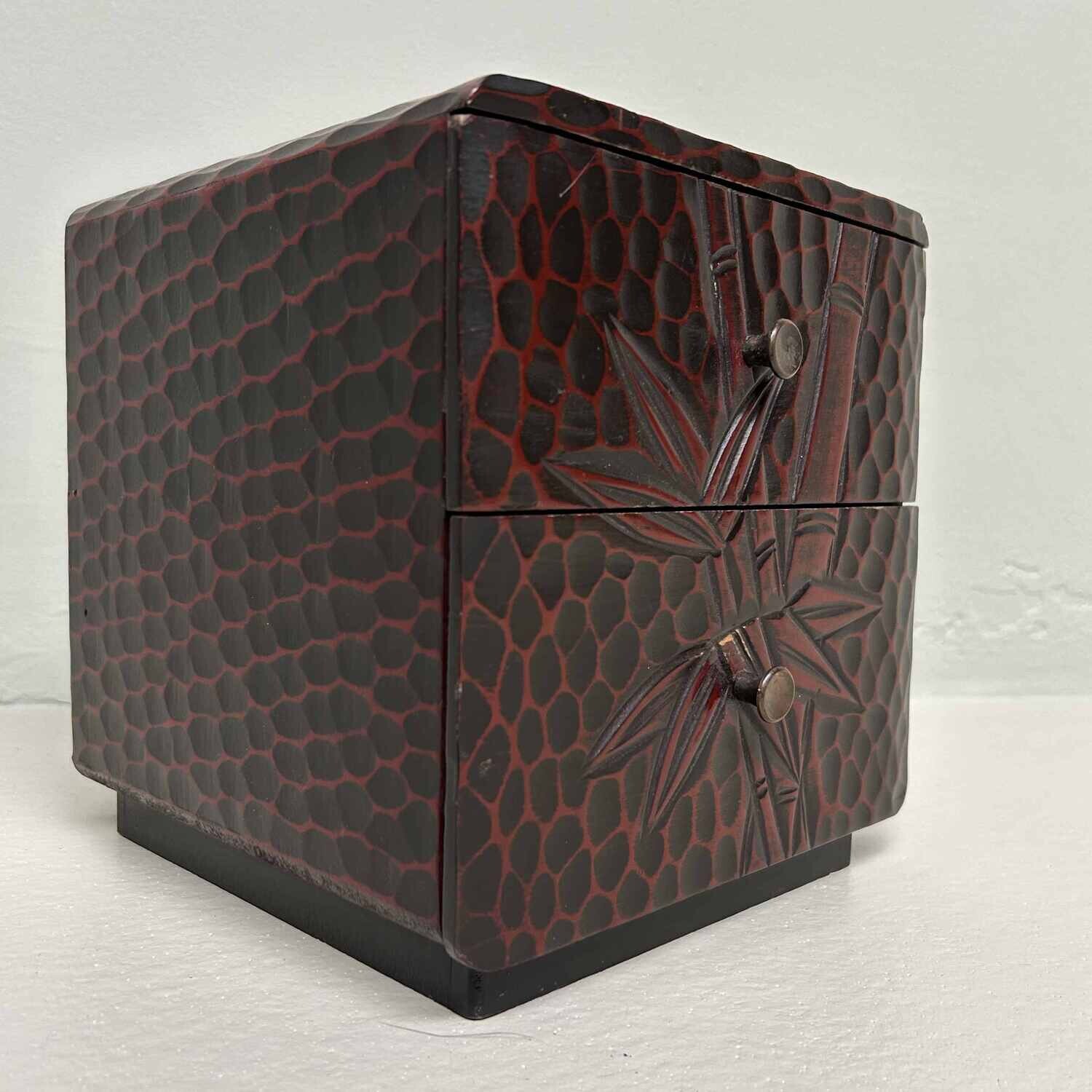 Kamakura Bori Haribako 針 箱  'Bamboo' Tansu Sewing Cabinet, Japan.