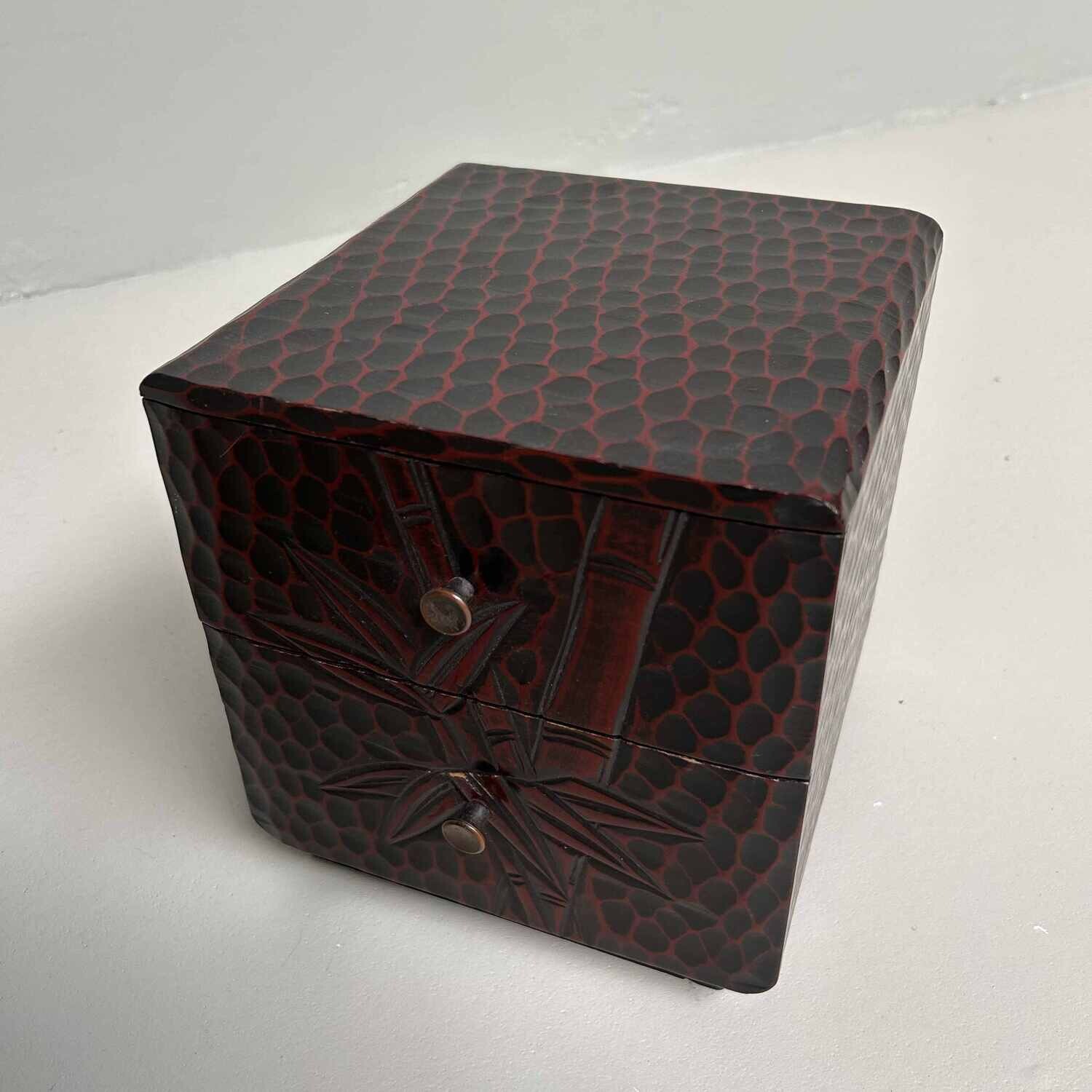 Kamakura Bori Haribako 針 箱  'Bamboo' Tansu Sewing Cabinet, Japan.