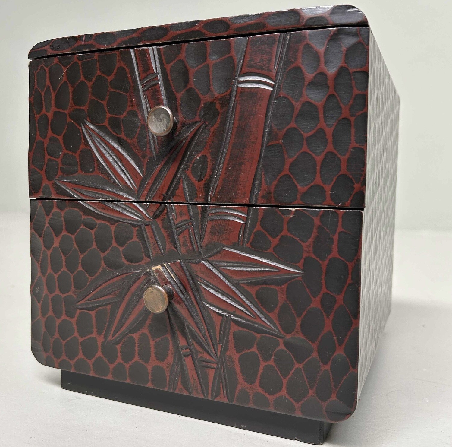 Kamakura Bori Haribako 針 箱  'Bamboo' Tansu Sewing Cabinet, Japan.