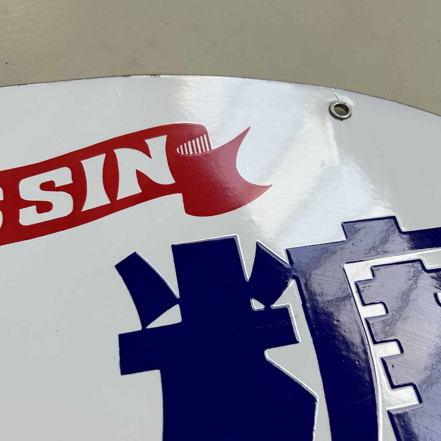 Vintage Advertising Sign 日新製糖販売店 Nissin Sugar, 1980s, Japan.