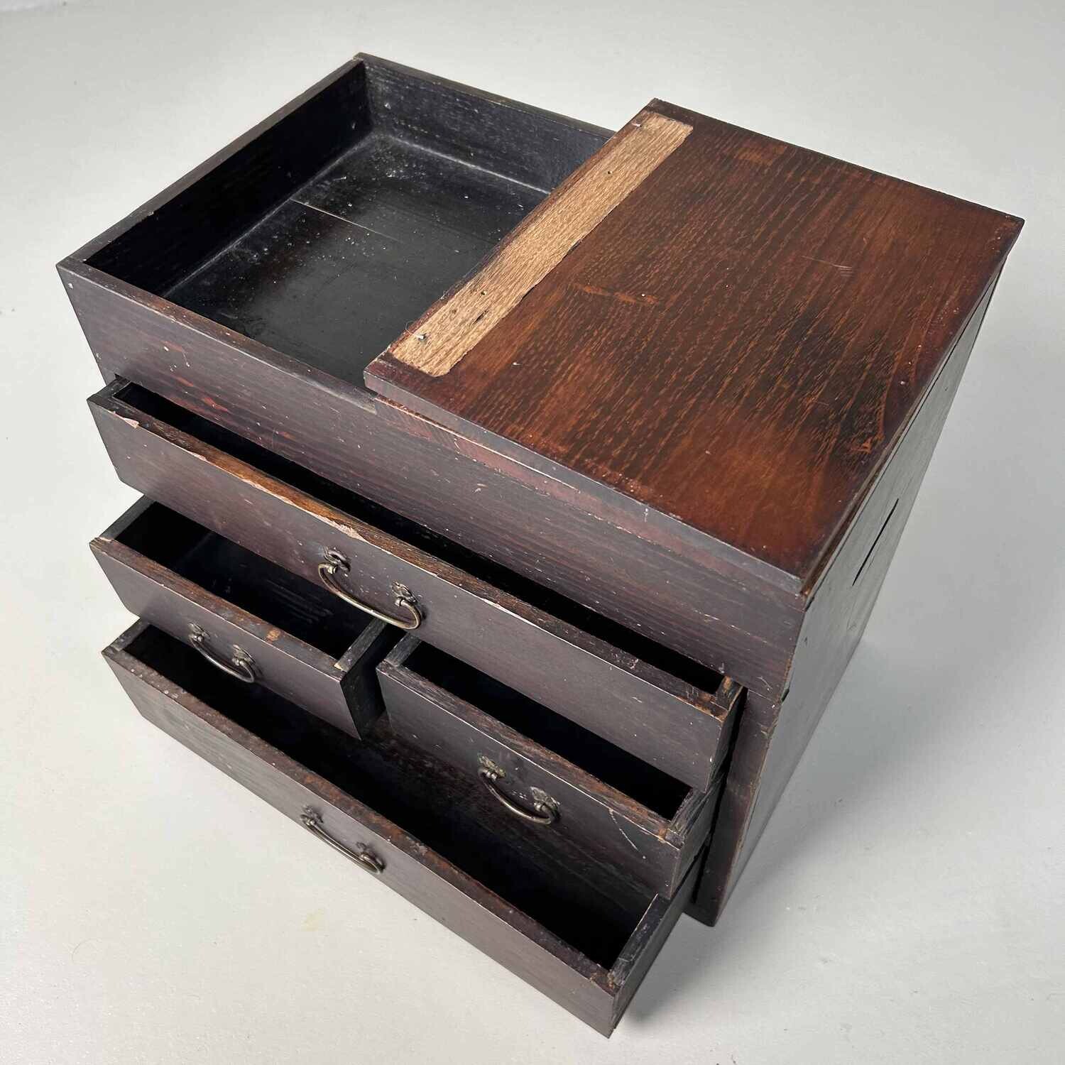 Japanese Haribako 針箱 Sewing Cabinet, Meiji Period.
